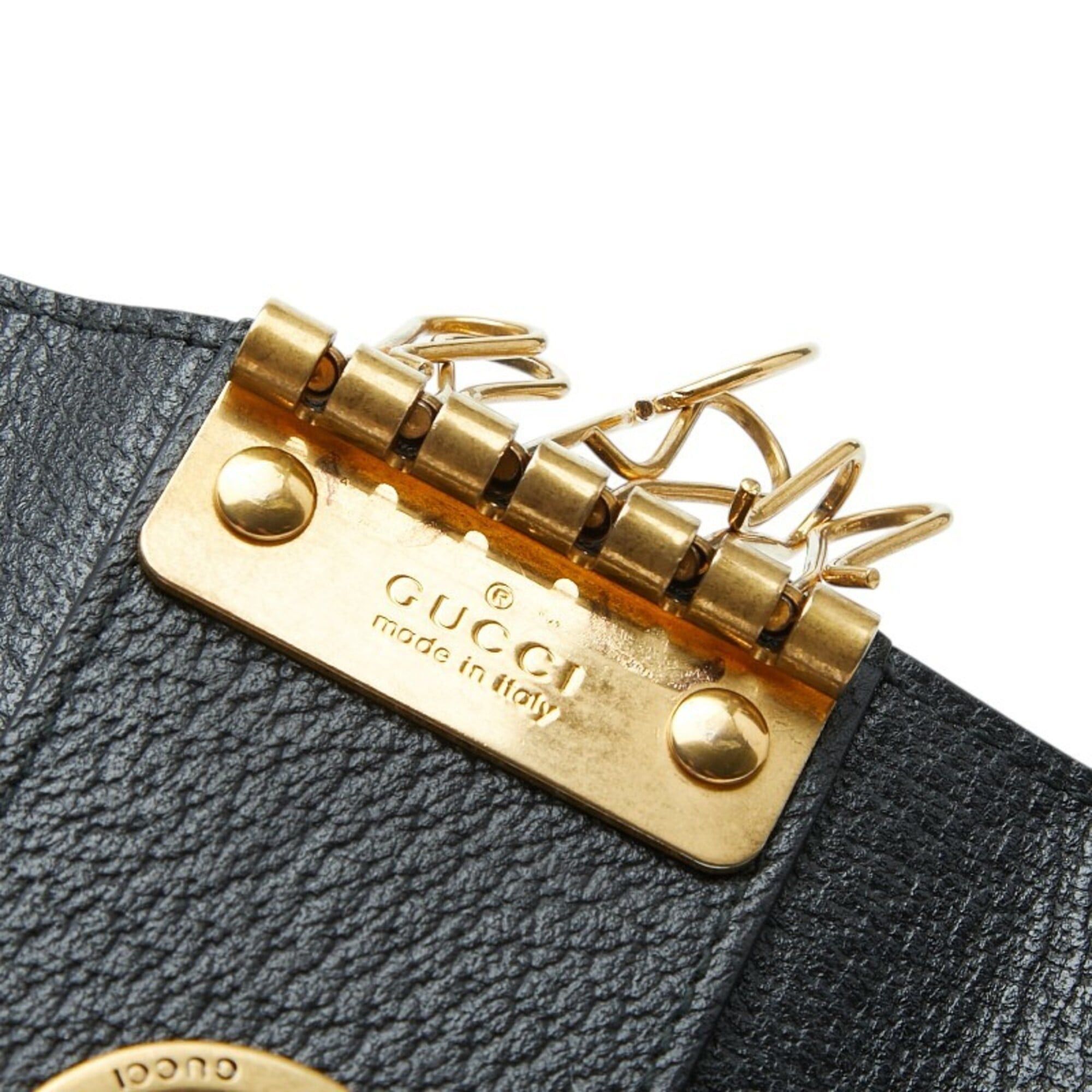 Gucci Gucci Animalier Bee & Star Key Case, Black Leather, Women's GUCCI Size ONE SIZE - 10 Thumbnail