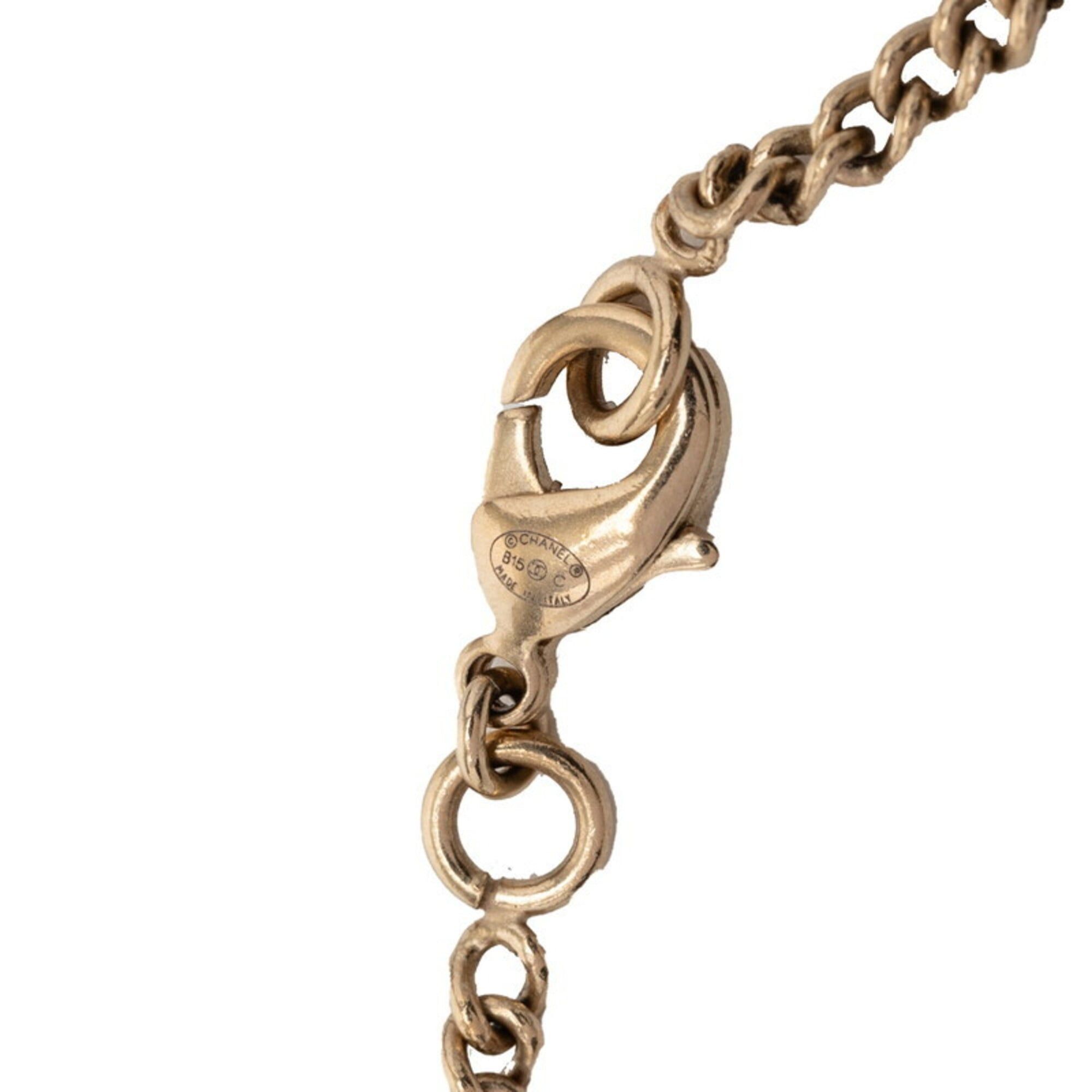 Chanel Chanel Coco Mark Necklace, Gold Plated, Rhinestones, Women's CHANEL Size ONE SIZE - 5 Thumbnail
