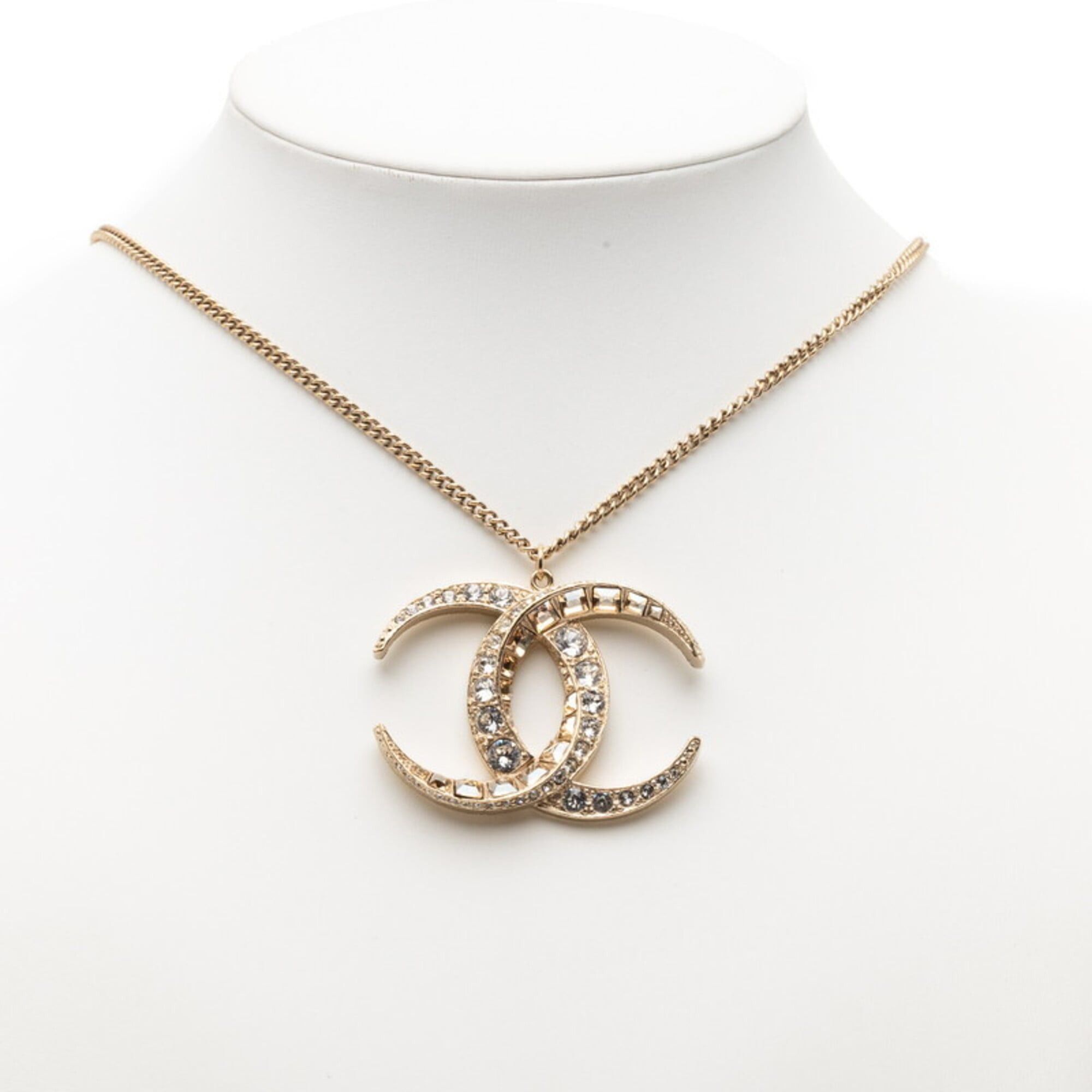 Chanel Chanel Coco Mark Necklace, Gold Plated, Rhinestones, Women's CHANEL Size ONE SIZE - 6 Thumbnail