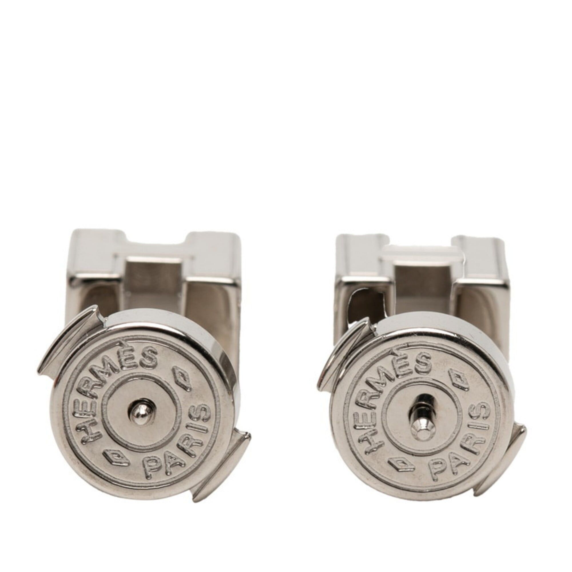 Hermes Hermes Cage d'H H-Cube Earrings, Silver and Pink Metal Enamel, Women's HERMES Size ONE SIZE - 2 Thumbnail
