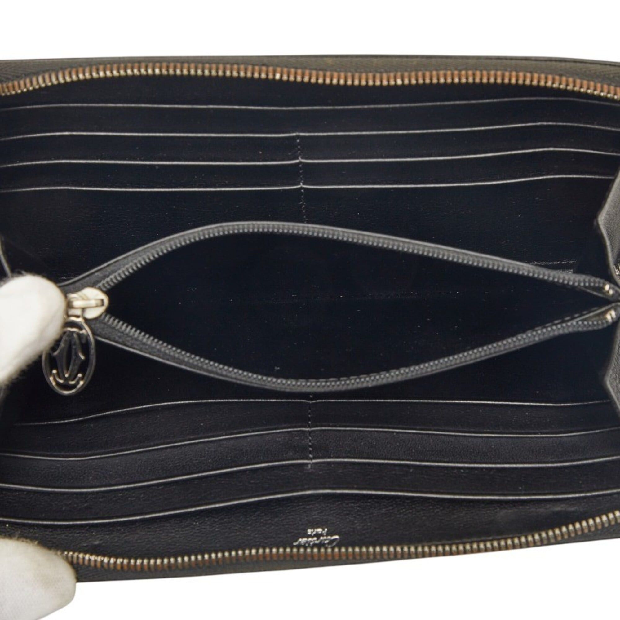 Cartier Cartier Happy Birthday Round Zip Long Wallet, Black Patent Leather, Women's. Size ONE SIZE - 6 Thumbnail