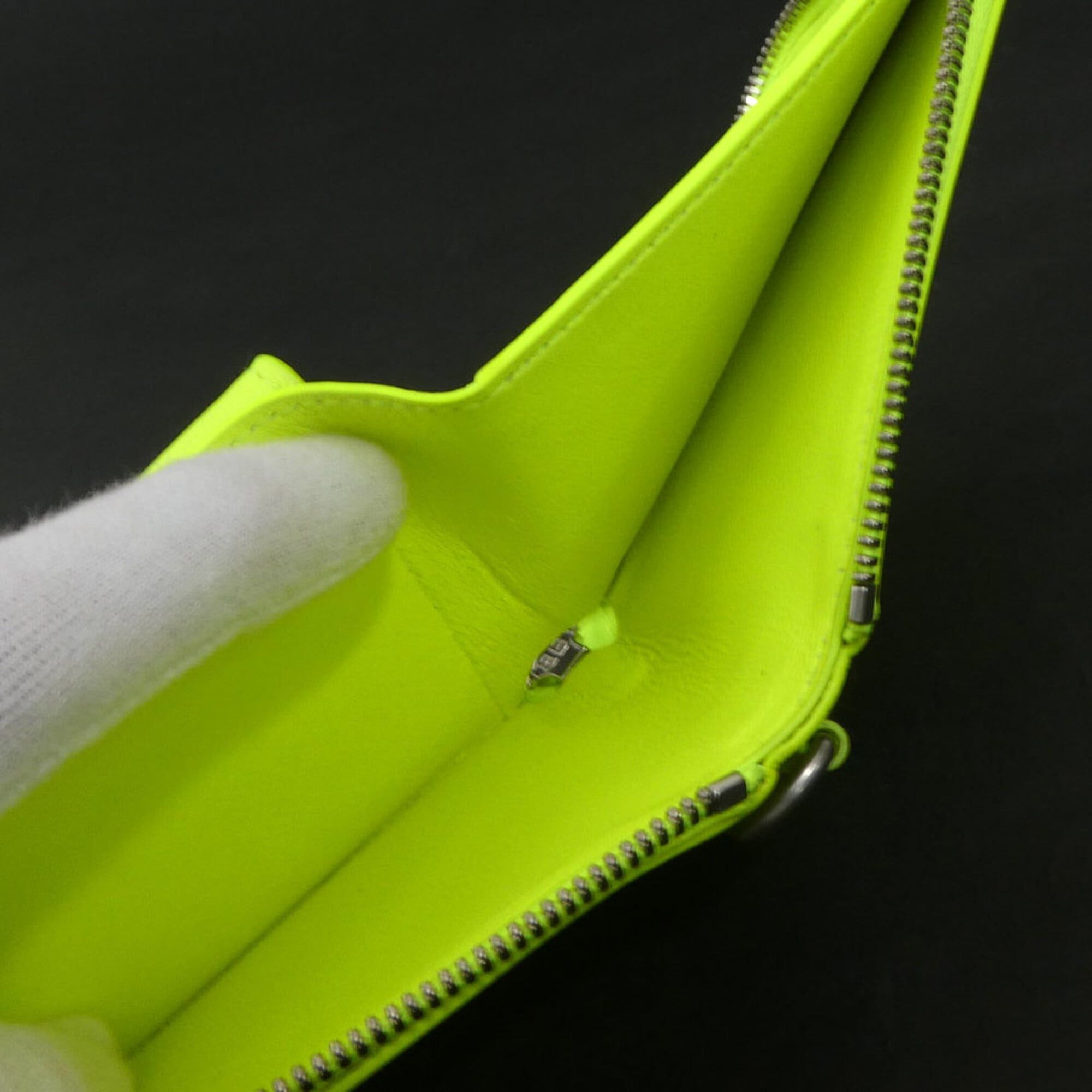 Balenciaga Balenciaga Bi-fold Wallet Leather Neon Yellow Men's Women's 659224 r11142a Size ONE SIZE - 10 Thumbnail