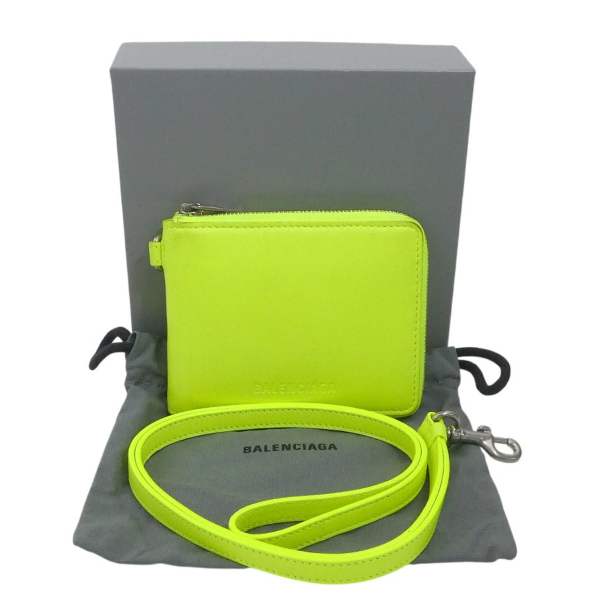 Balenciaga Balenciaga Bi-fold Wallet Leather Neon Yellow Men's Women's 659224 r11142a Size ONE SIZE - 15 Thumbnail