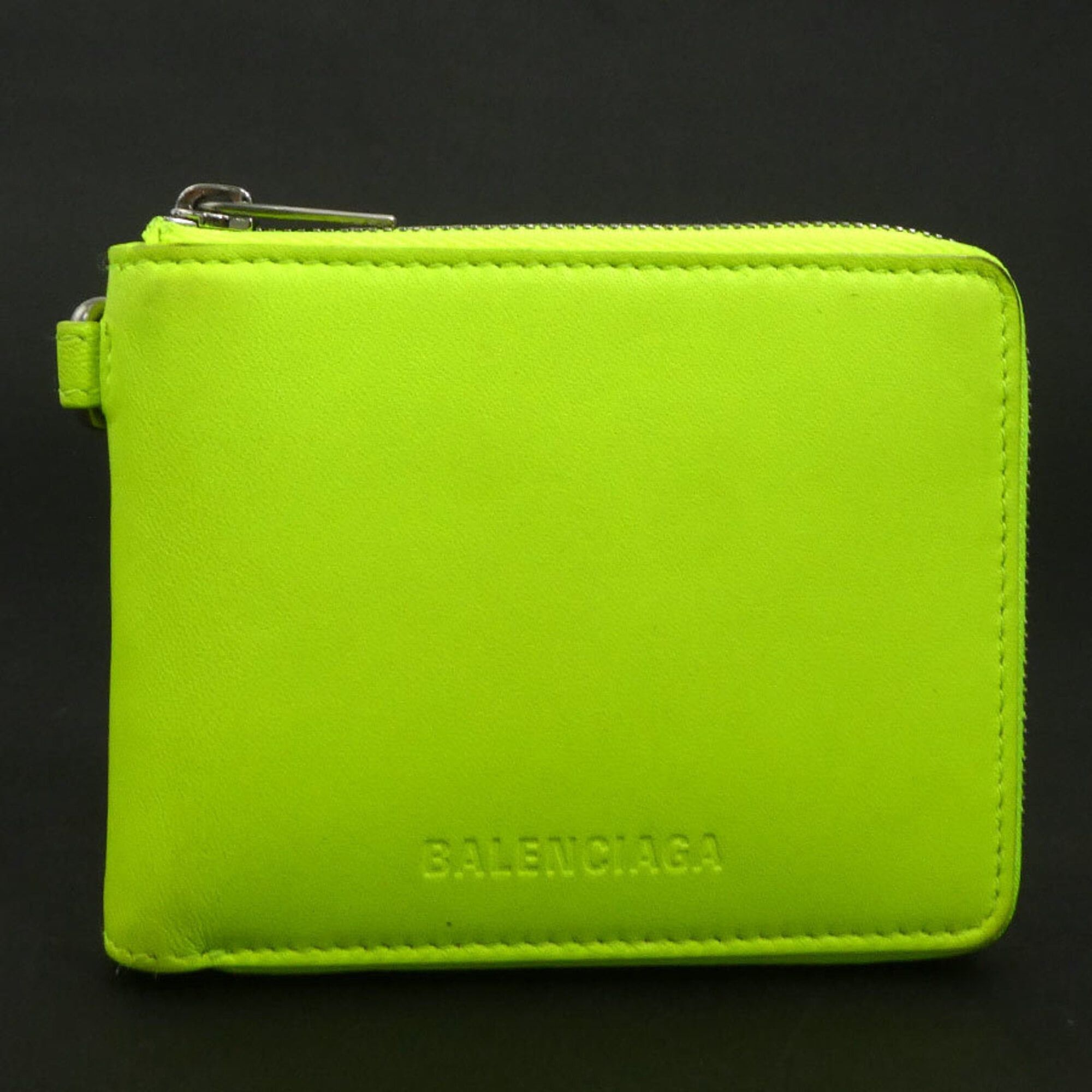 Balenciaga Balenciaga Bi-fold Wallet Leather Neon Yellow Men's Women's 659224 r11142a Size ONE SIZE - 2 Thumbnail