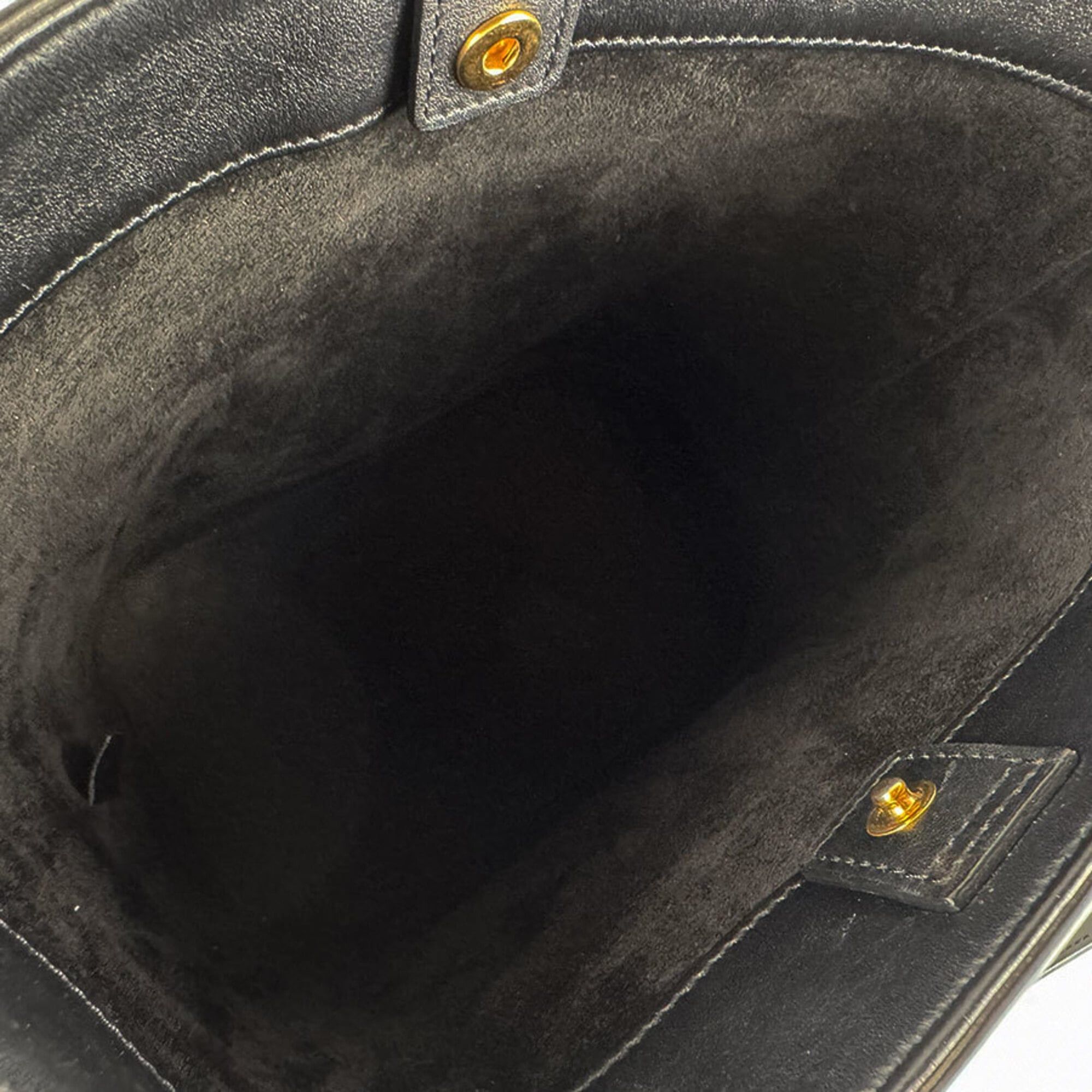 Celine Celine Shoulder Bag Small Basket Cuir Triomphe Leather Black Gold Women's z9267 Size ONE SIZE - 5 Thumbnail