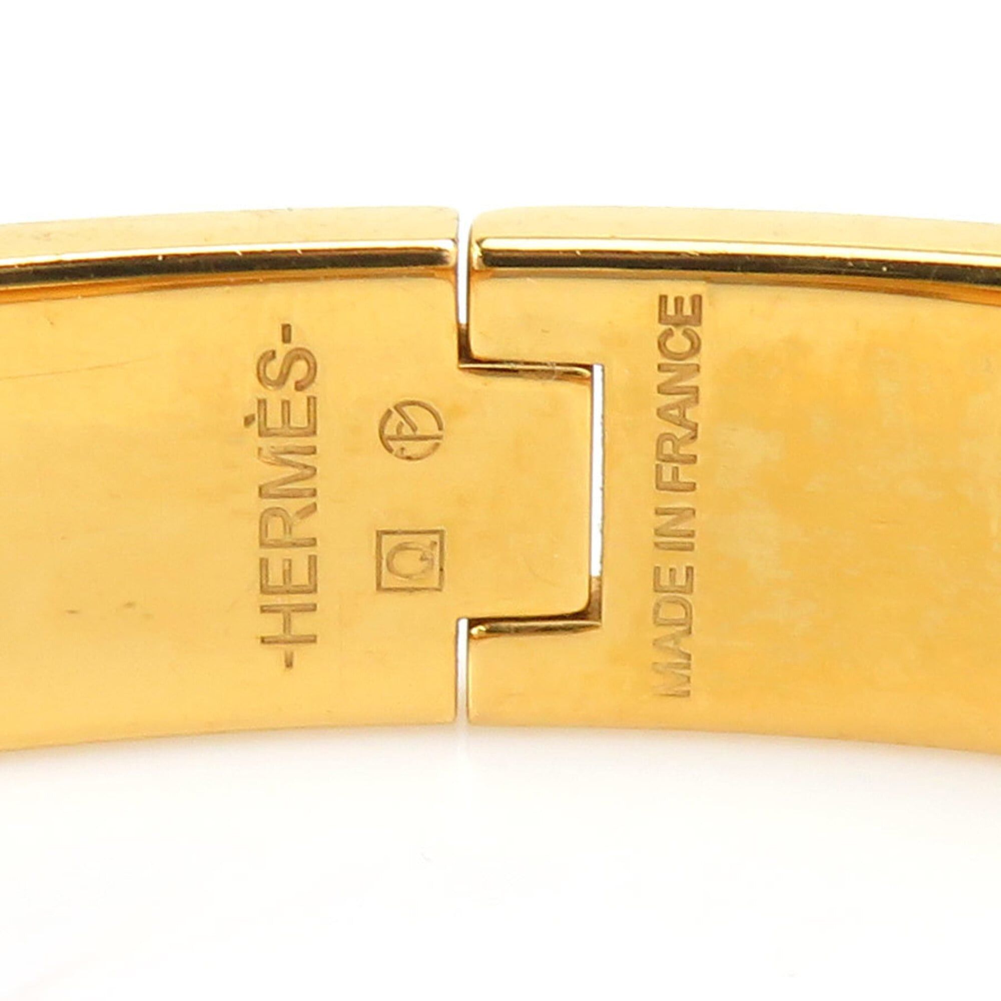 Hermes Hermes Bracelet Clic Clack PM Metal Enamel Orange Gold Women's r11149a Size ONE SIZE - 11 Thumbnail