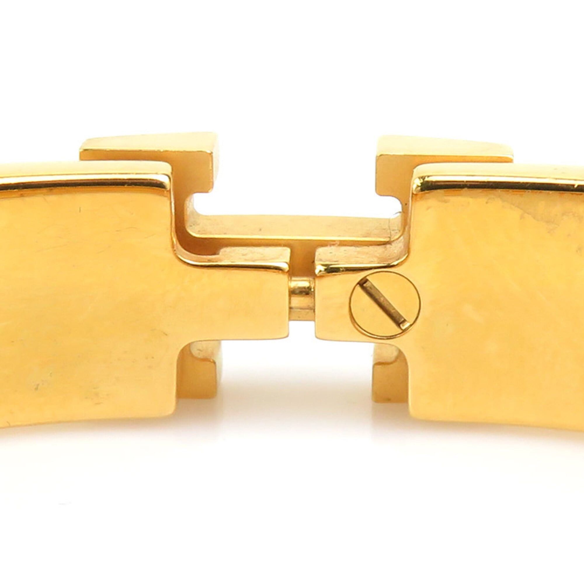 Hermes Hermes Bracelet Clic Clack PM Metal Enamel Orange Gold Women's r11149a Size ONE SIZE - 8 Thumbnail