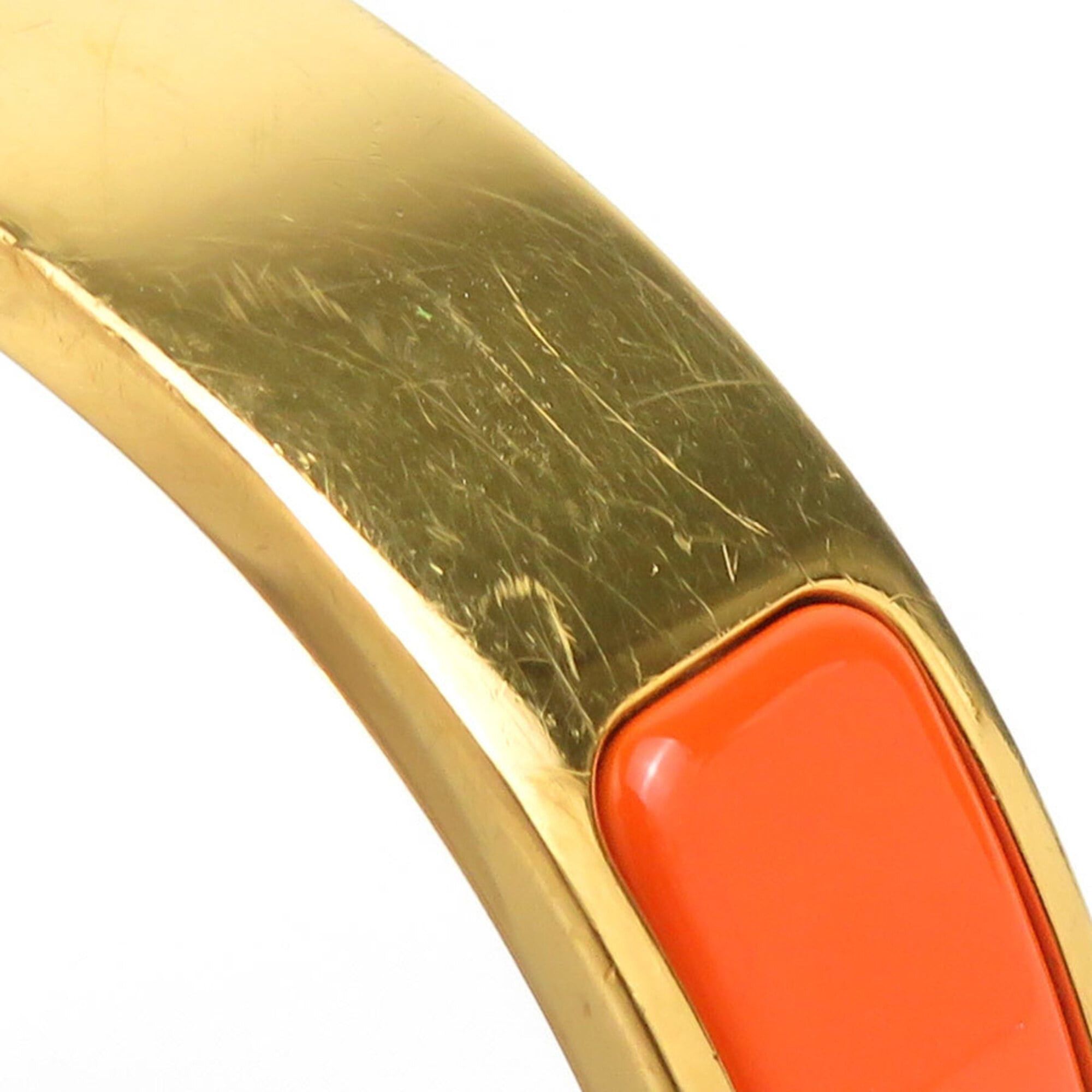 Hermes Hermes Bracelet Clic Clack PM Metal Enamel Orange Gold Women's r11149a Size ONE SIZE - 9 Thumbnail