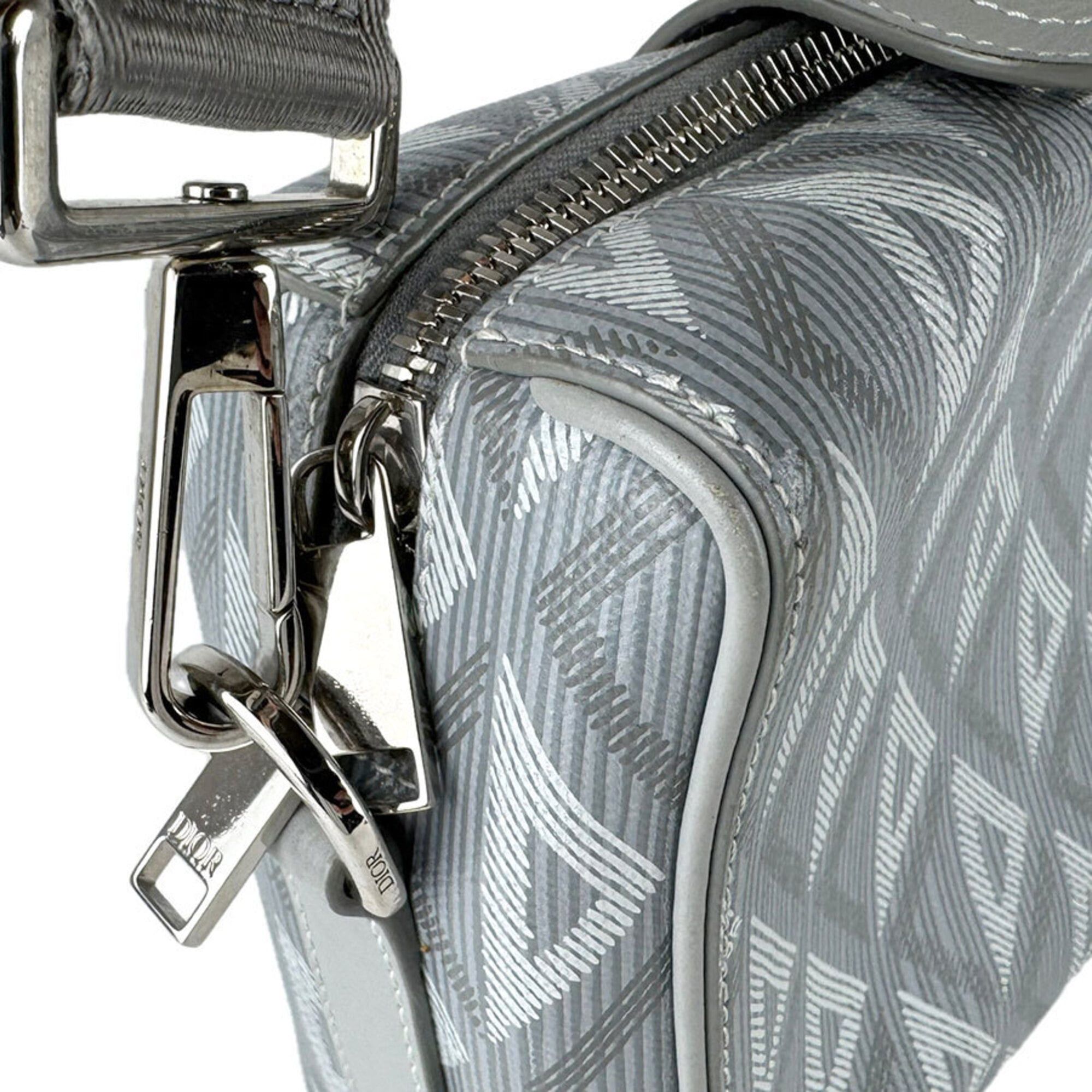 Dior Christian Dior Dior crossbody shoulder bag, leather, gray and silver, men's, z9270 Size ONE SIZE - 6 Thumbnail