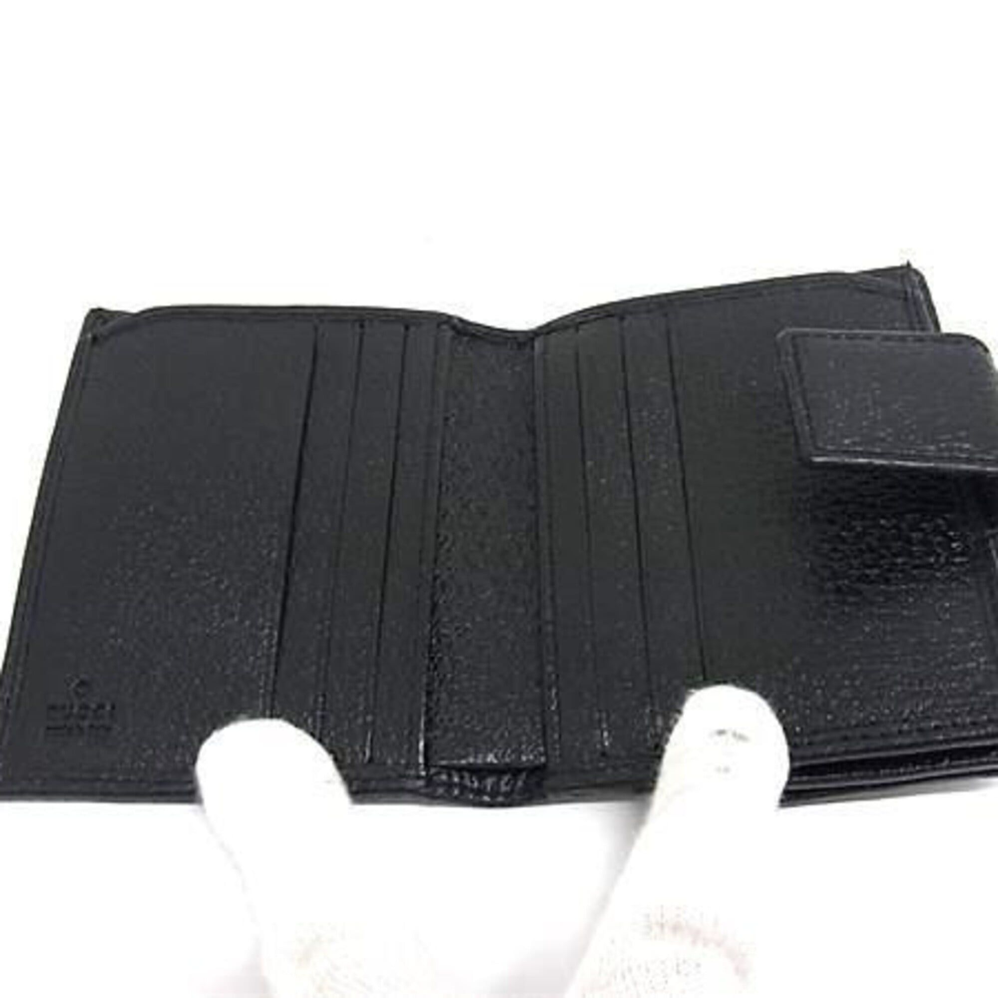 Gucci GUCCI Bi-fold Wallet GG Canvas 112716 Black x Leather Women's W Size ONE SIZE - 3 Thumbnail