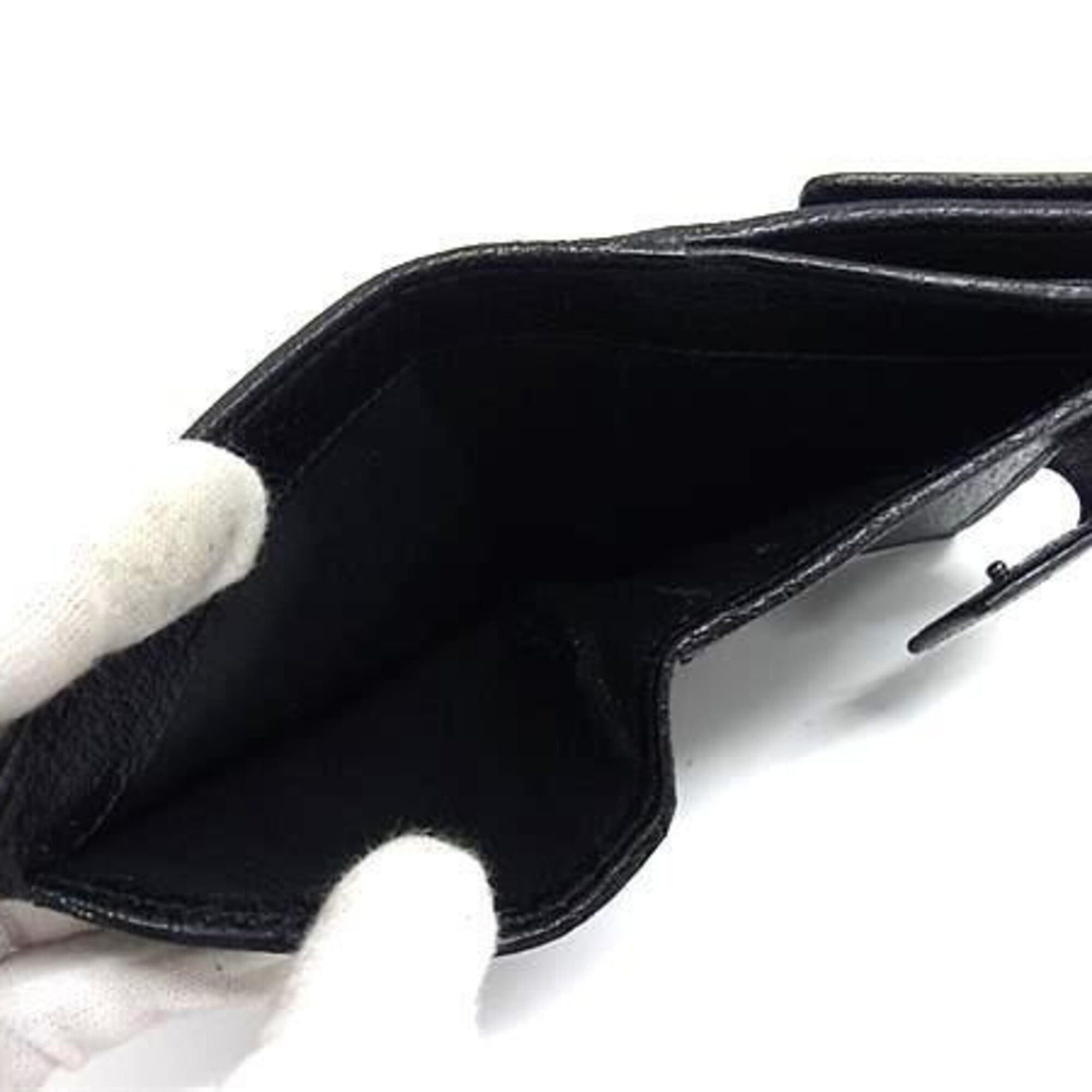 Gucci GUCCI Bi-fold Wallet GG Canvas 112716 Black x Leather Women's W Size ONE SIZE - 4 Thumbnail
