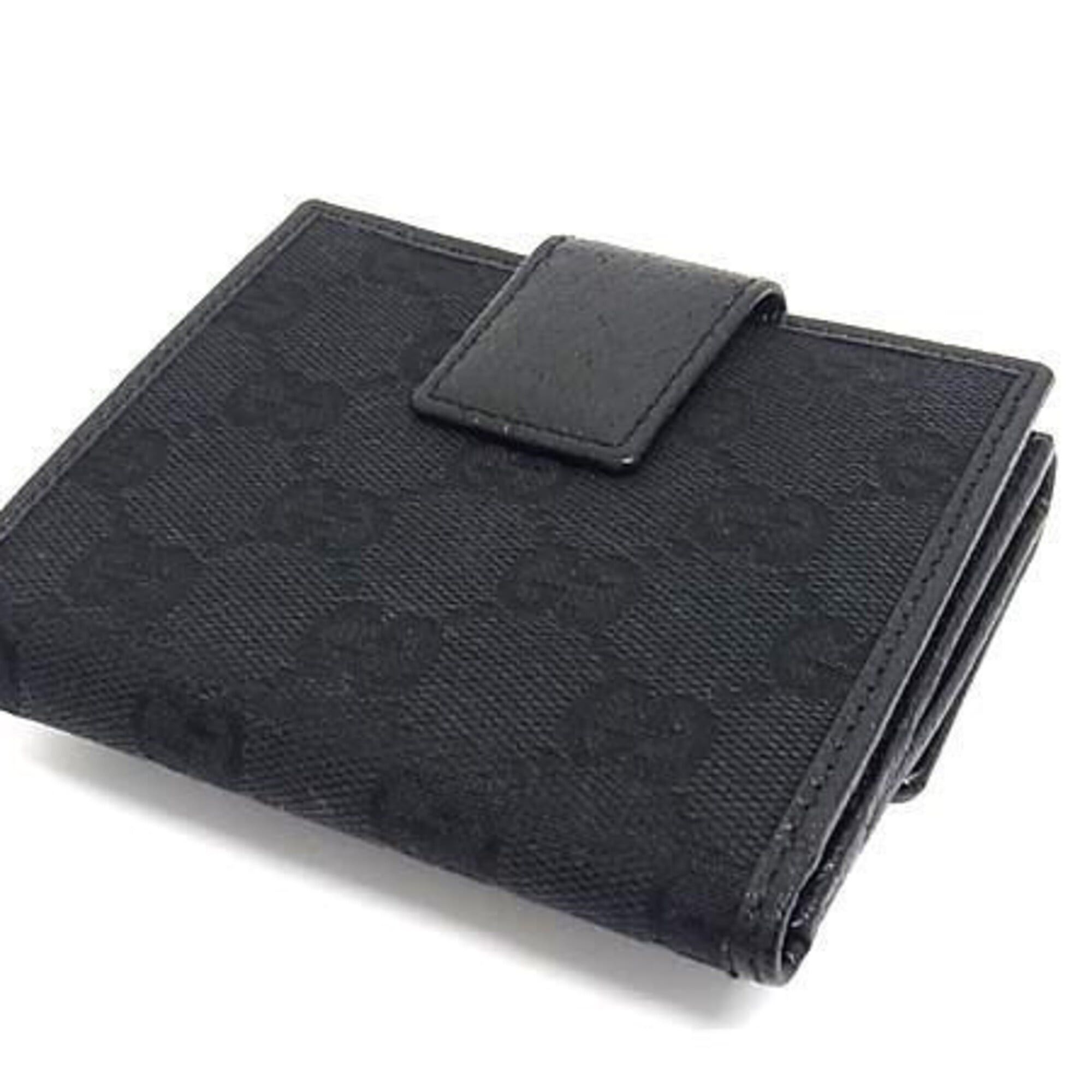 Gucci GUCCI Bi-fold Wallet GG Canvas 112716 Black x Leather Women's W Size ONE SIZE - 2 Thumbnail