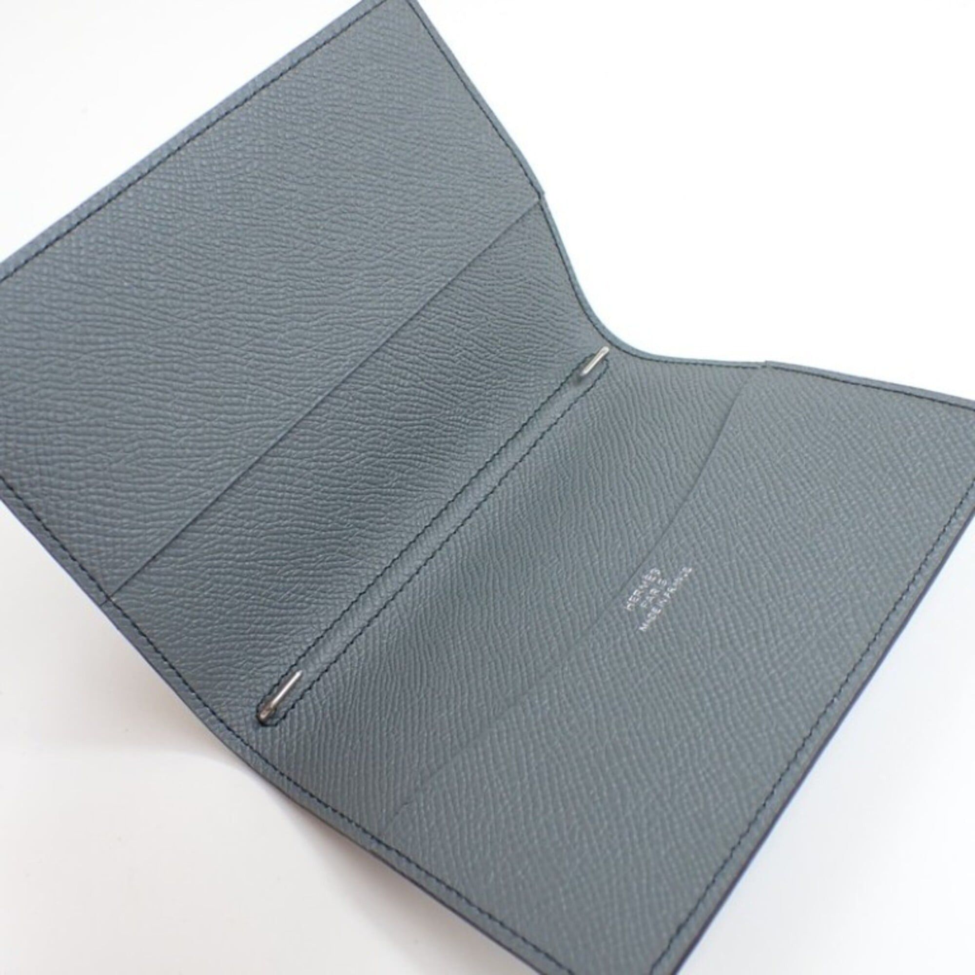 Hermes HERMES Agenda GM notebook cover, navy x gray Epsom leather, bicolor design, for men and women. Size ONE SIZE - 4 Thumbnail