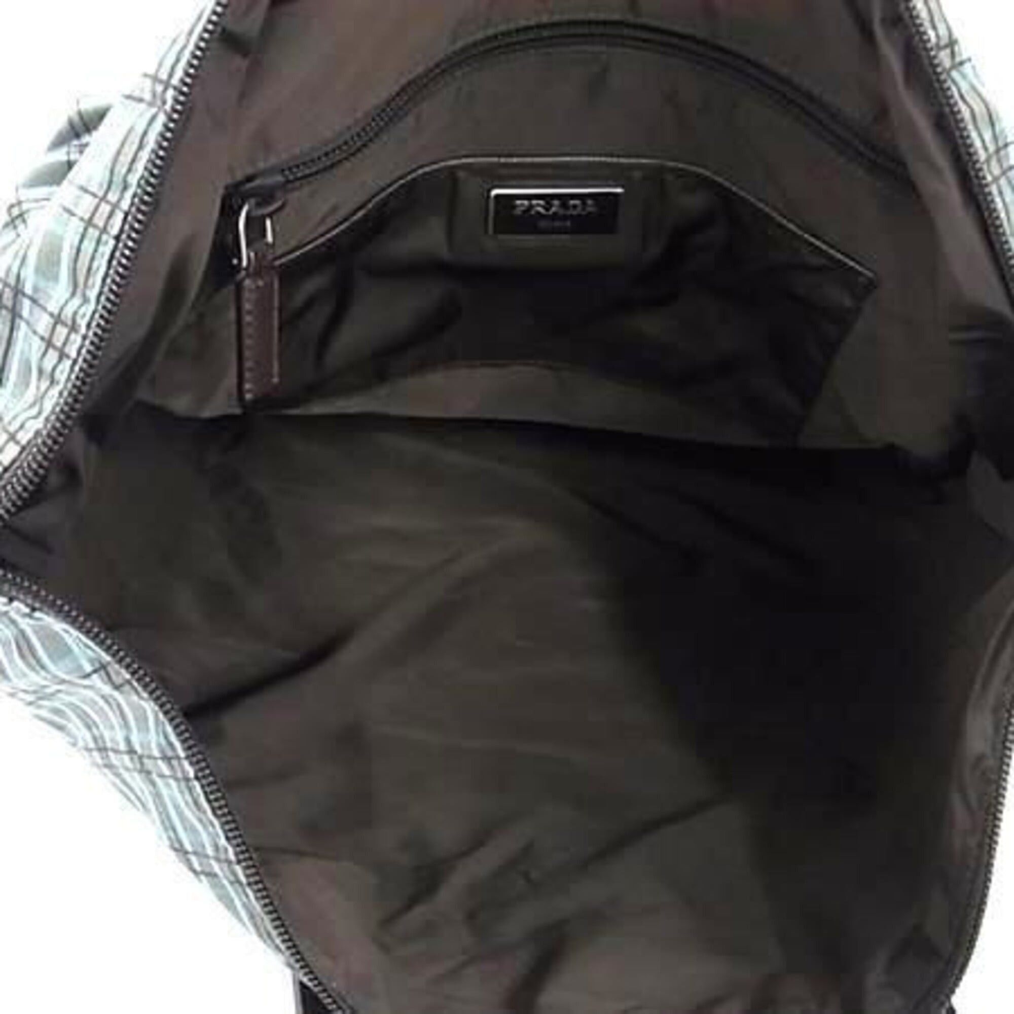 Prada PRADA Triangle Shoulder Bag 1BG189 Green x Brown Tessuto Nylon Men's Women's Check Size ONE SIZE - 7 Thumbnail