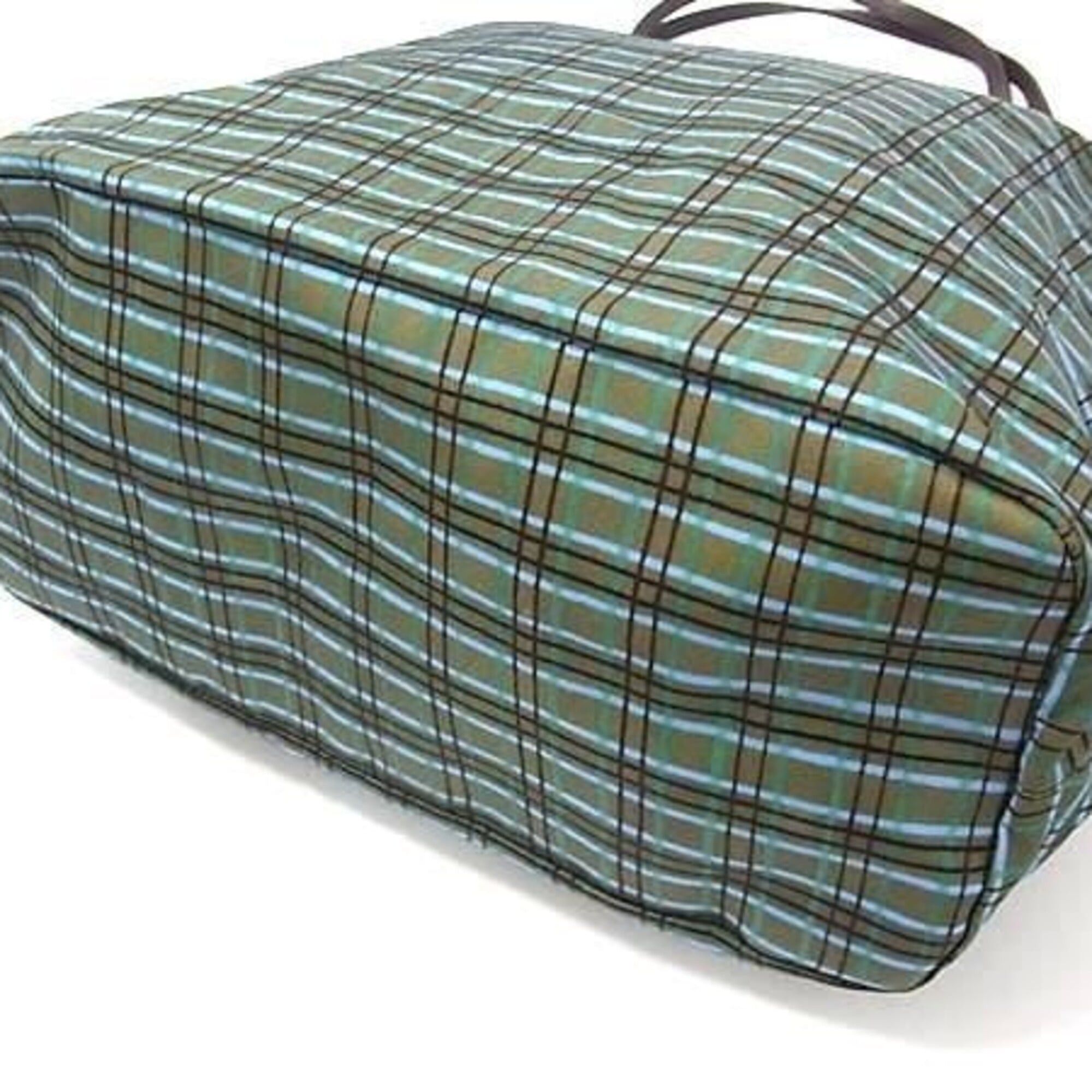 Prada PRADA Triangle Shoulder Bag 1BG189 Green x Brown Tessuto Nylon Men's Women's Check Size ONE SIZE - 6 Thumbnail