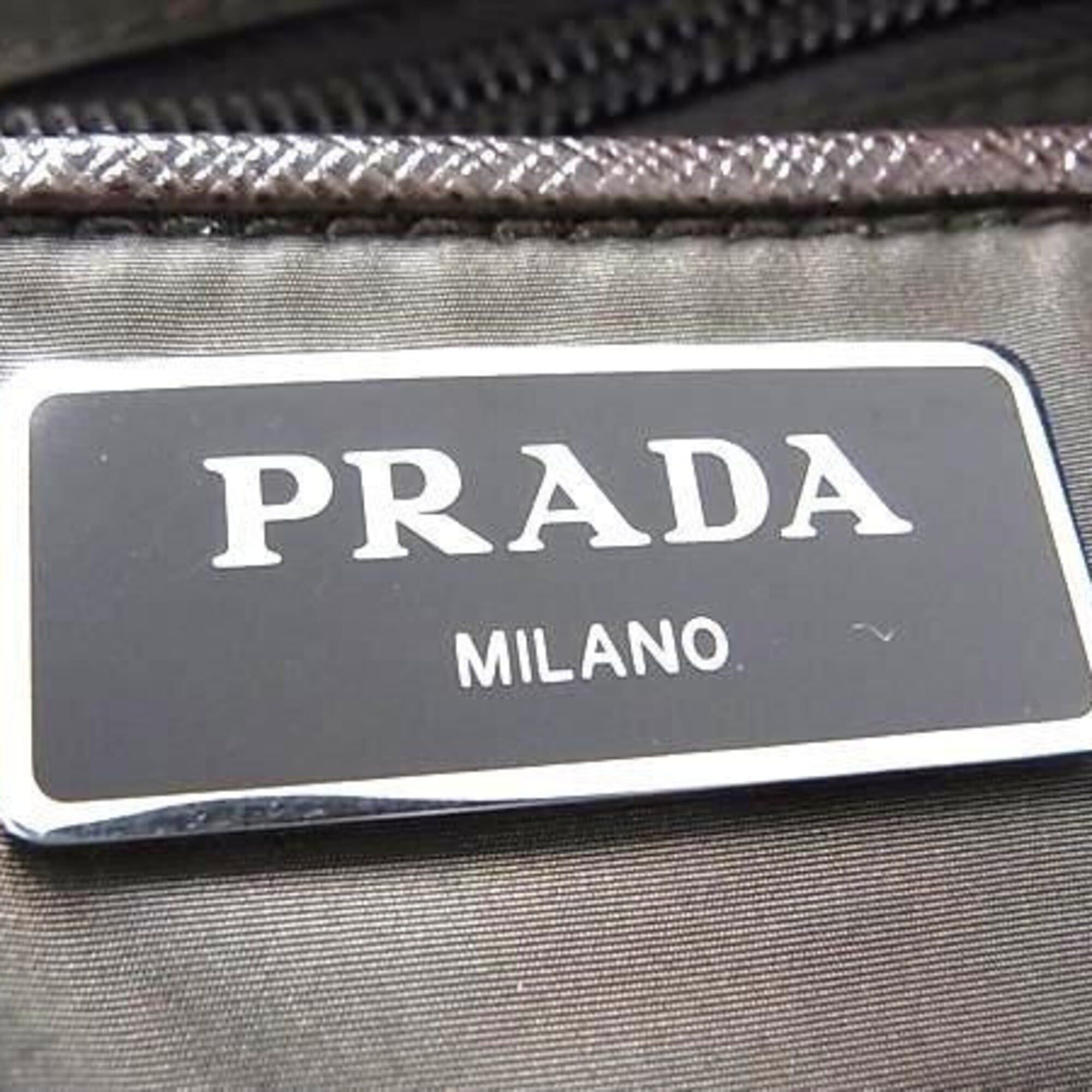 Prada PRADA Triangle Shoulder Bag 1BG189 Green x Brown Tessuto Nylon Men's Women's Check Size ONE SIZE - 9 Thumbnail