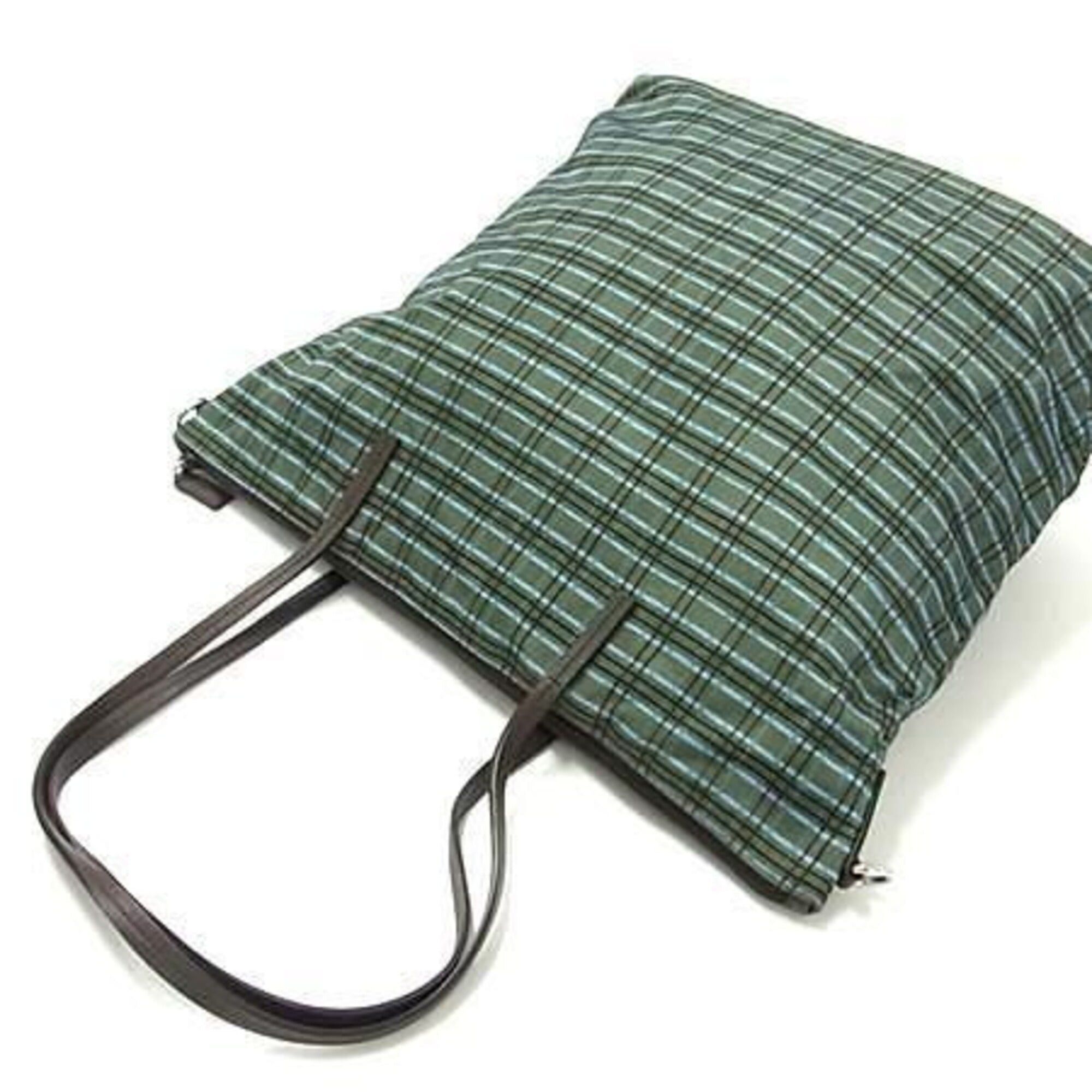 Prada PRADA Triangle Shoulder Bag 1BG189 Green x Brown Tessuto Nylon Men's Women's Check Size ONE SIZE - 5 Thumbnail
