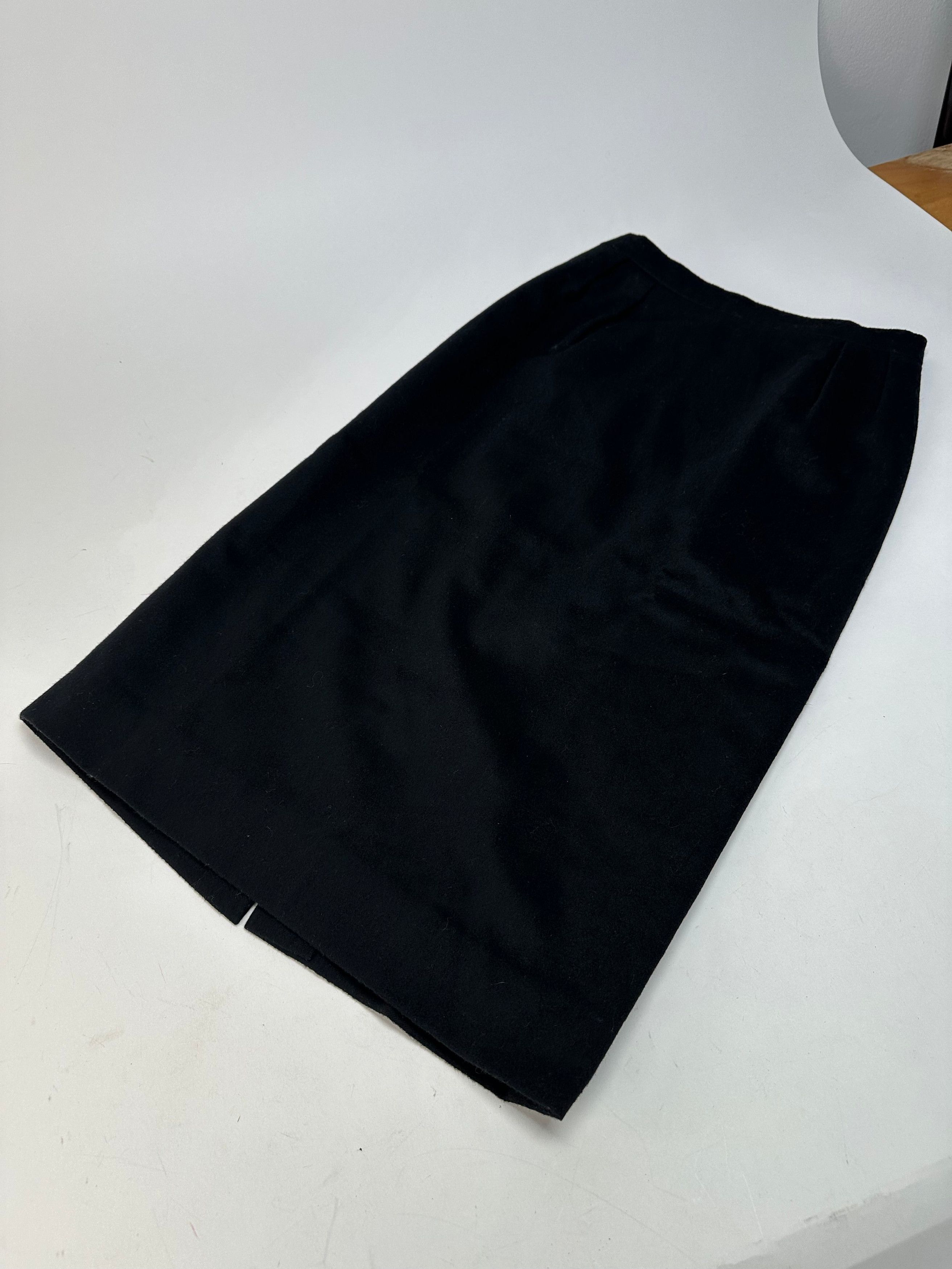 Celine Vintage Paris Wool Skirt Black 36/S Size 26" / US 2 / IT 38 - 7 Thumbnail