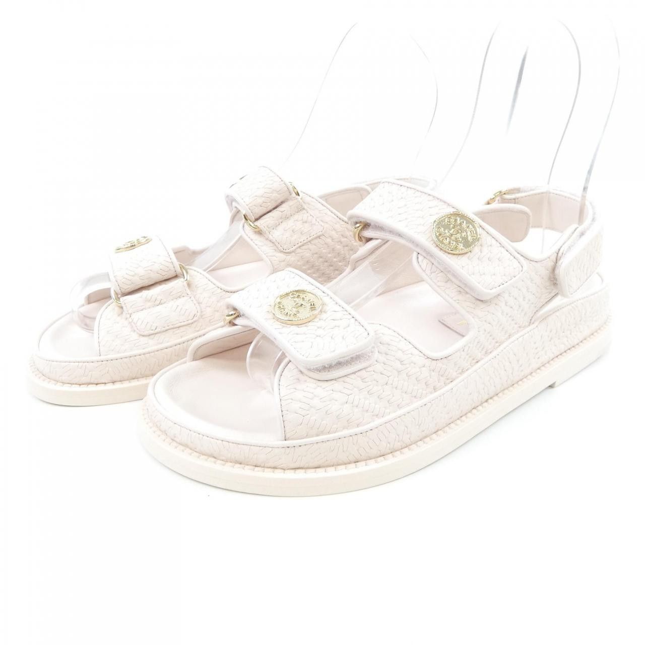 Chanel Chanel Chanel Print Calfskin Sandals Leather Shoes G35927X56385 DUTY FREE for USA Size ONE SIZE - 3 Thumbnail