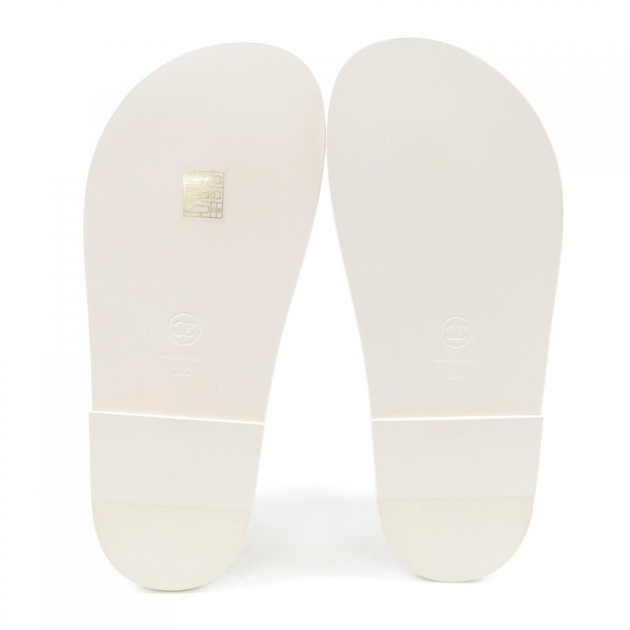 Chanel Chanel Chanel Print Calfskin Sandals Leather Shoes G35927X56385 DUTY FREE for USA Size ONE SIZE - 4 Thumbnail