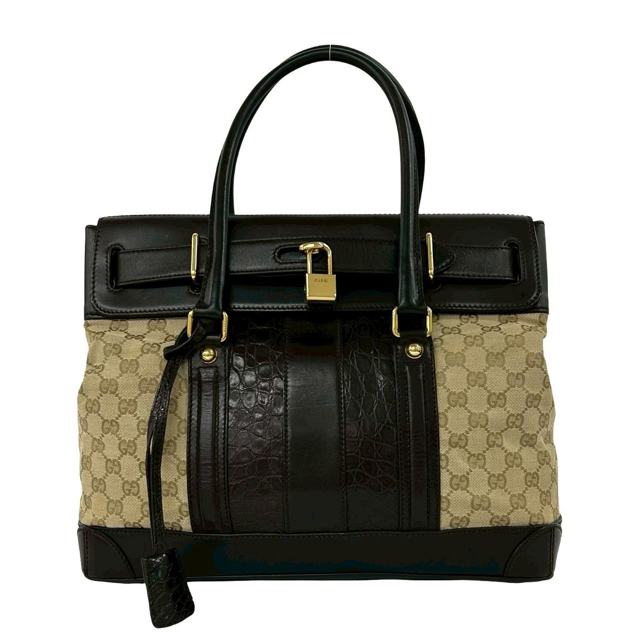 Gucci Gucci Gucci GG Canvas Leather Tote Bag Leather Tote Bag DUTY FREE for USA Size ONE SIZE - 2 Thumbnail