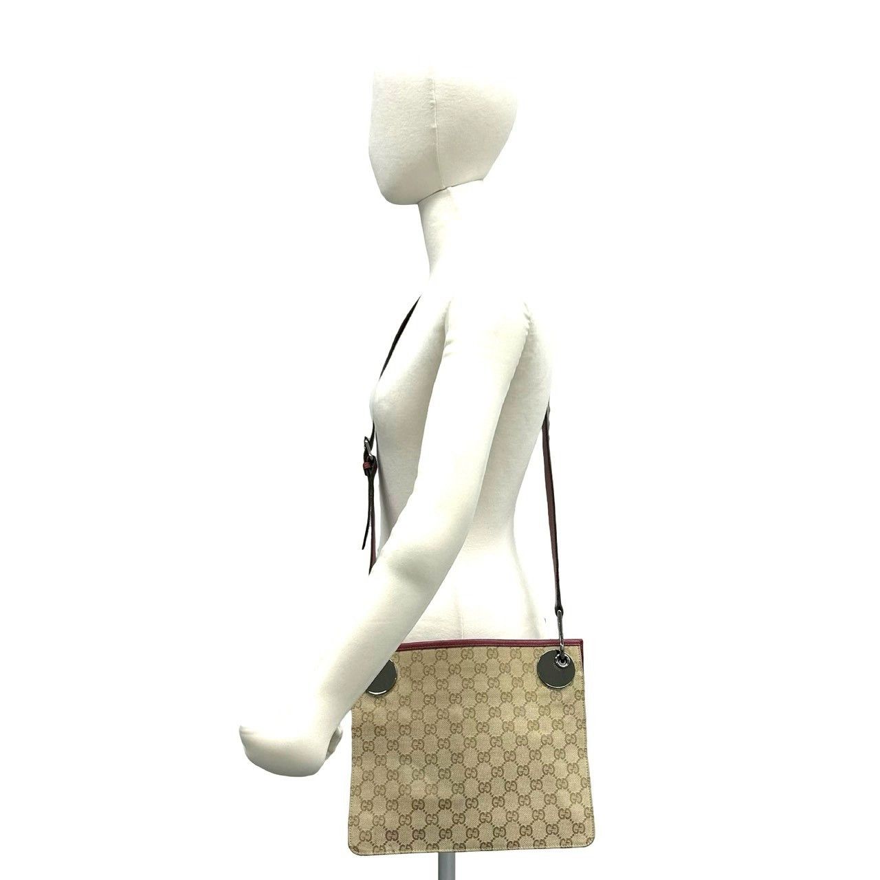 Gucci Gucci Gucci GG Monogram Canvas Leather Shoulder Bag Textile Shoulder Bag DUTY FREE for USA Size ONE SIZE - 3 Thumbnail
