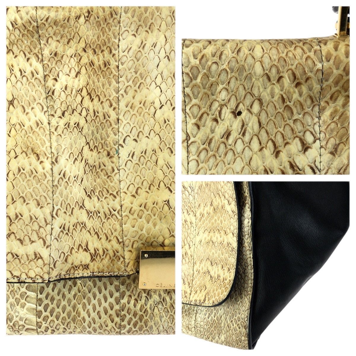 Celine Celine Celine Trapeze Python Handbag Leather Handbag DUTY FREE for USA Size ONE SIZE - 5 Thumbnail