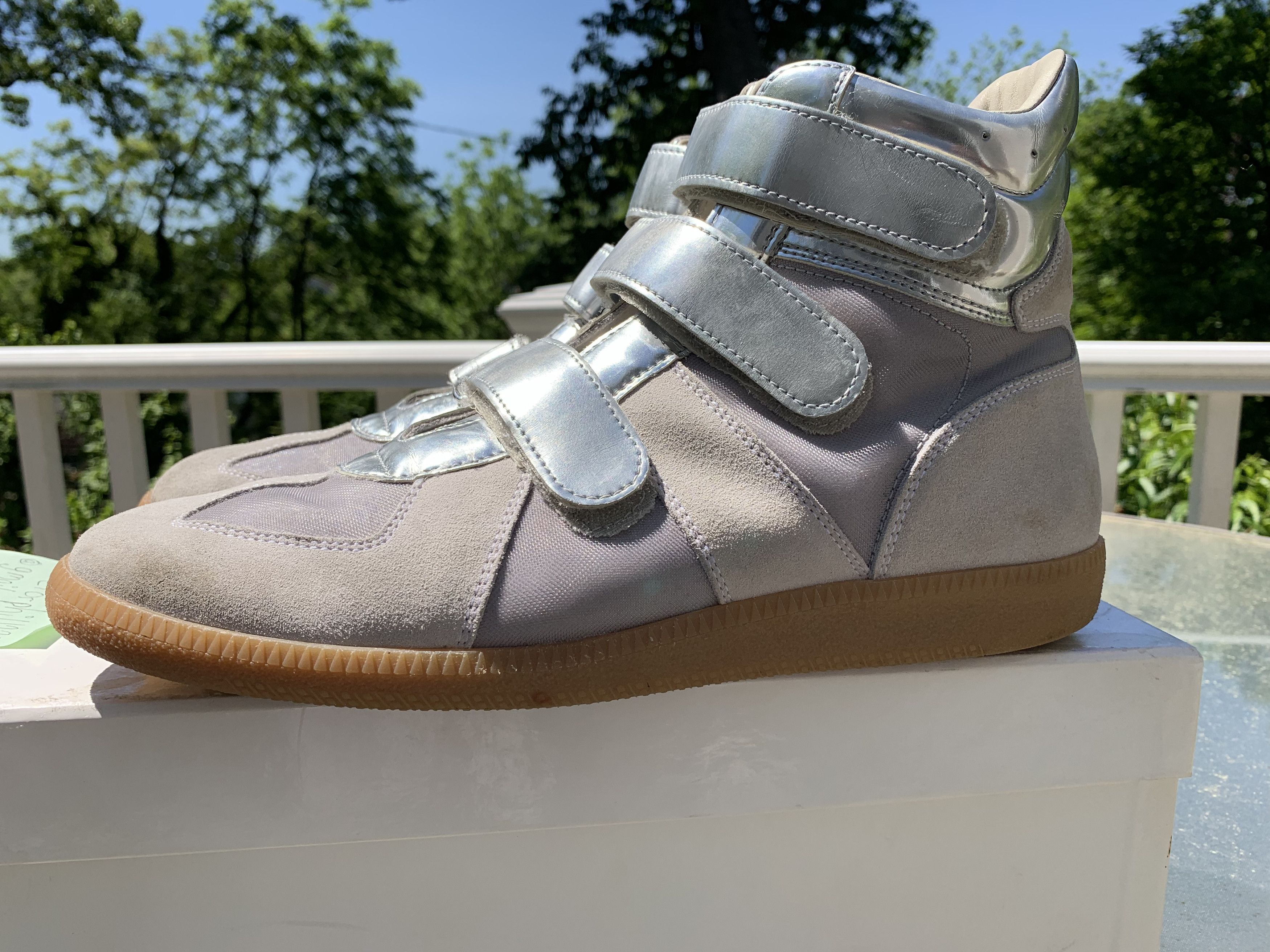 Maison Margiela Men's Triple-Strap Leather & Suede High-Top
