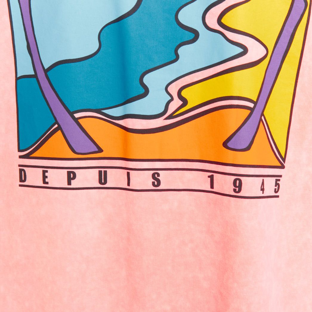 Balmain BALMAIN pink washed cotton jersey retro beach sunset graphic logo t-shirt L Size US L / EU 52-54 / 3 - 7 Thumbnail