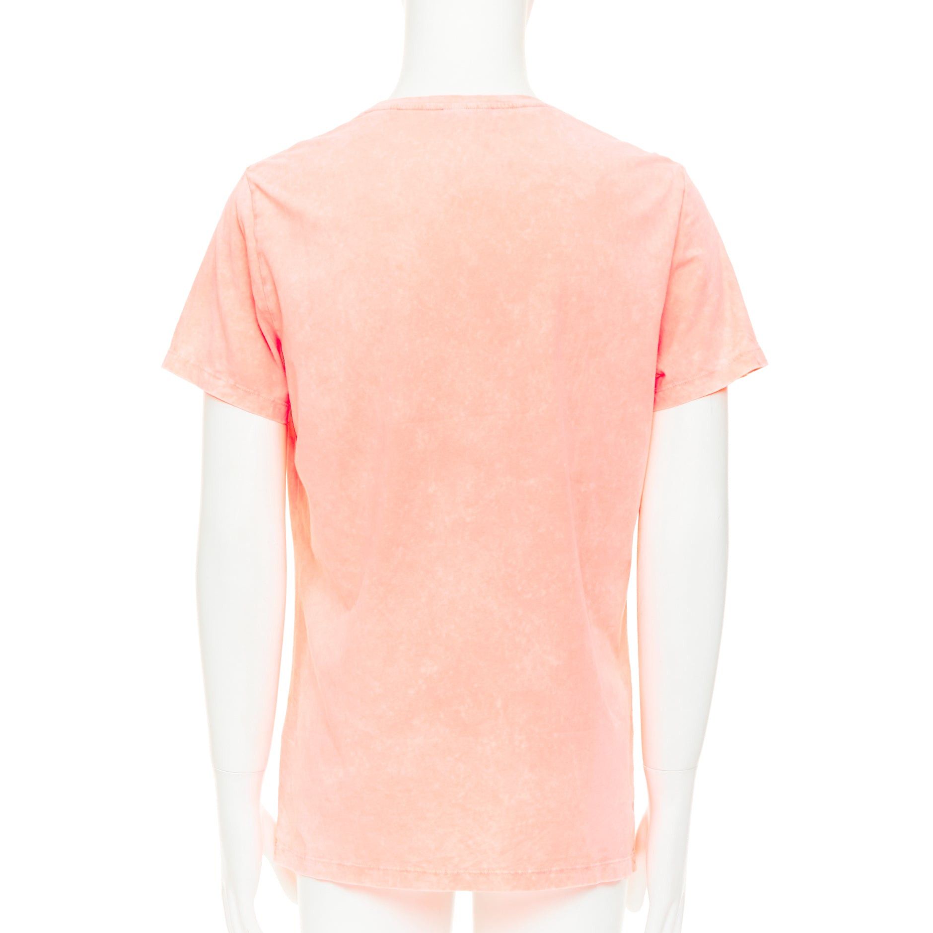 Balmain BALMAIN pink washed cotton jersey retro beach sunset graphic logo t-shirt L Size US L / EU 52-54 / 3 - 5 Thumbnail