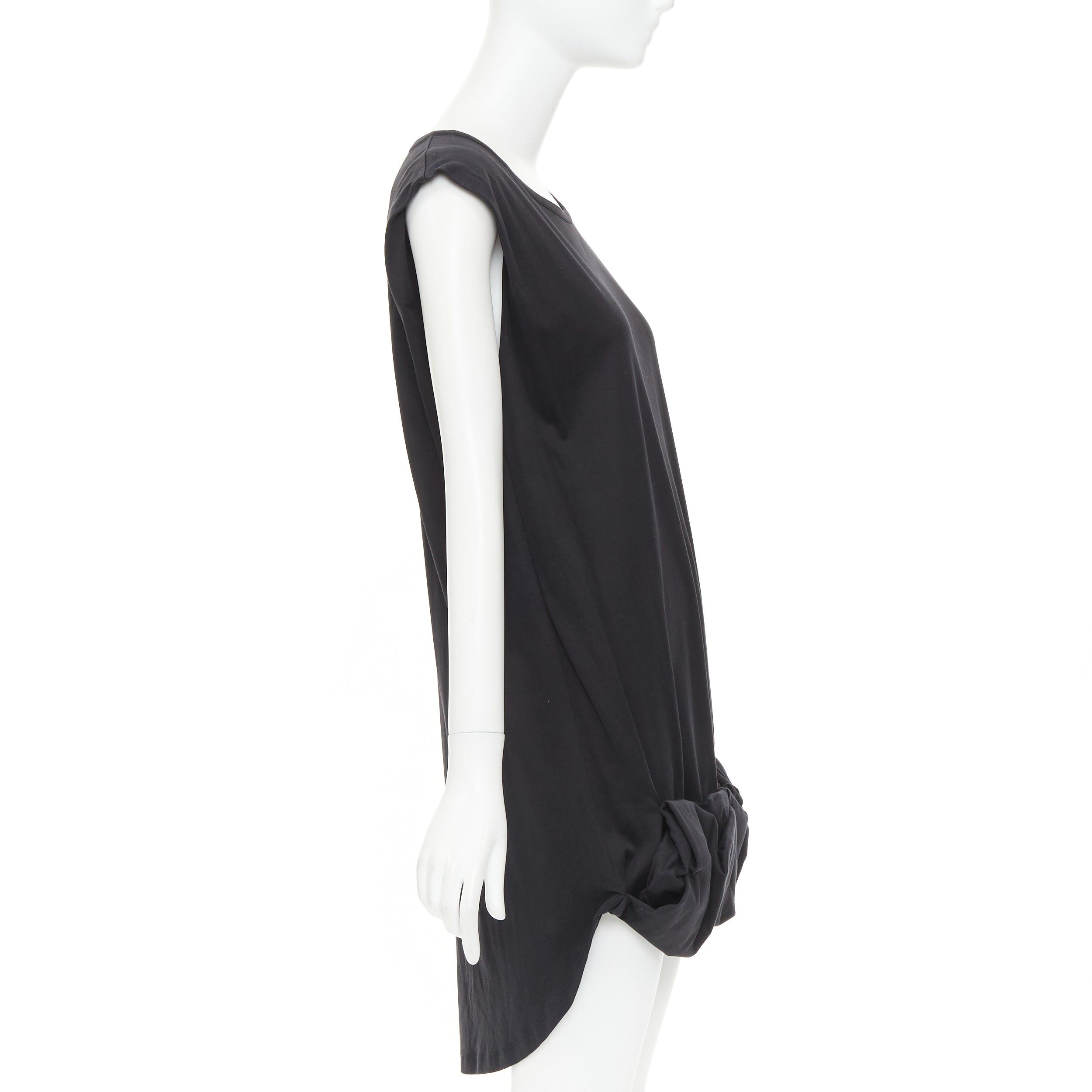 Maison Margiela MAISON MARTIN MARGIELA 2001 Vintage black cotton deconstructed ruched bubble hem mini dress M Size M / US 6-8 / IT 42-44 - 4 Thumbnail