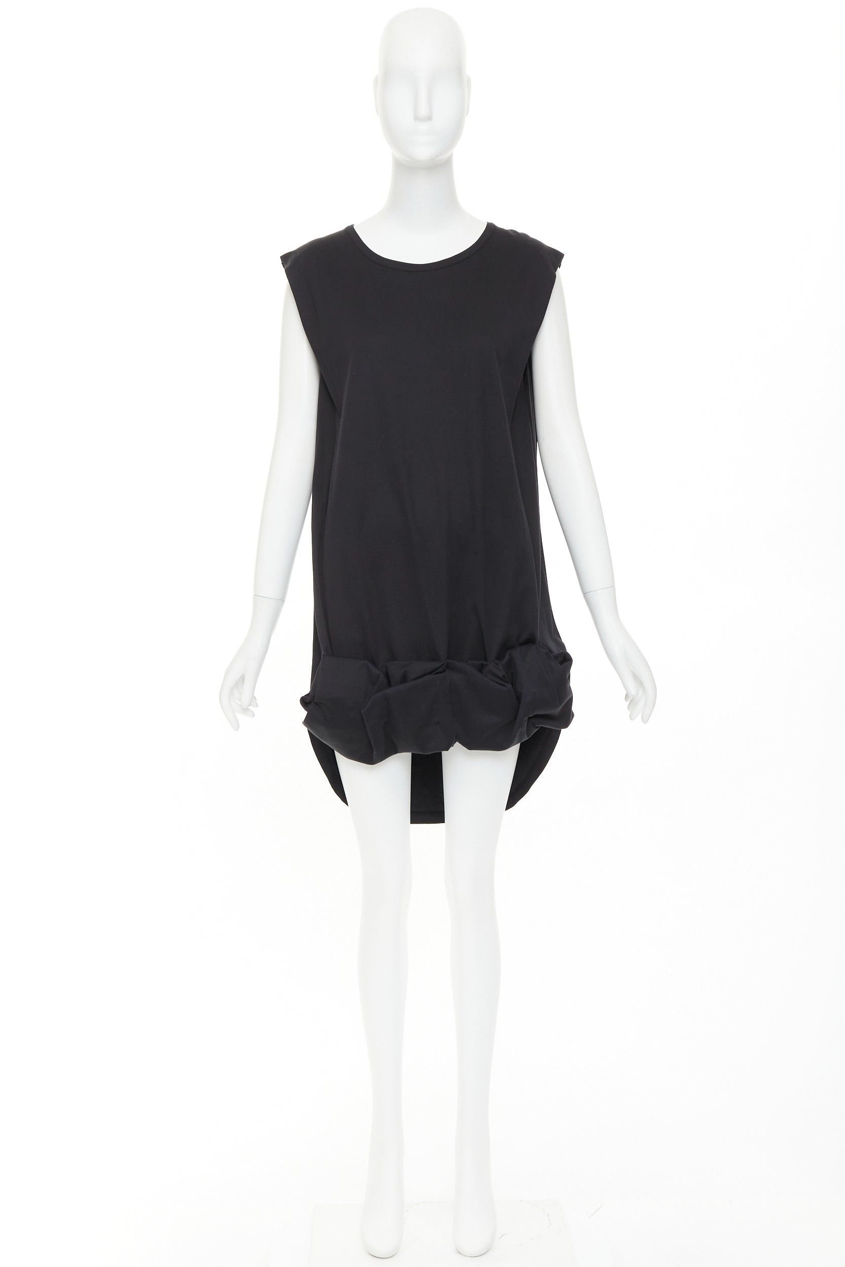 Maison Margiela MAISON MARTIN MARGIELA 2001 Vintage black cotton deconstructed ruched bubble hem mini dress M Size M / US 6-8 / IT 42-44 - 9 Thumbnail