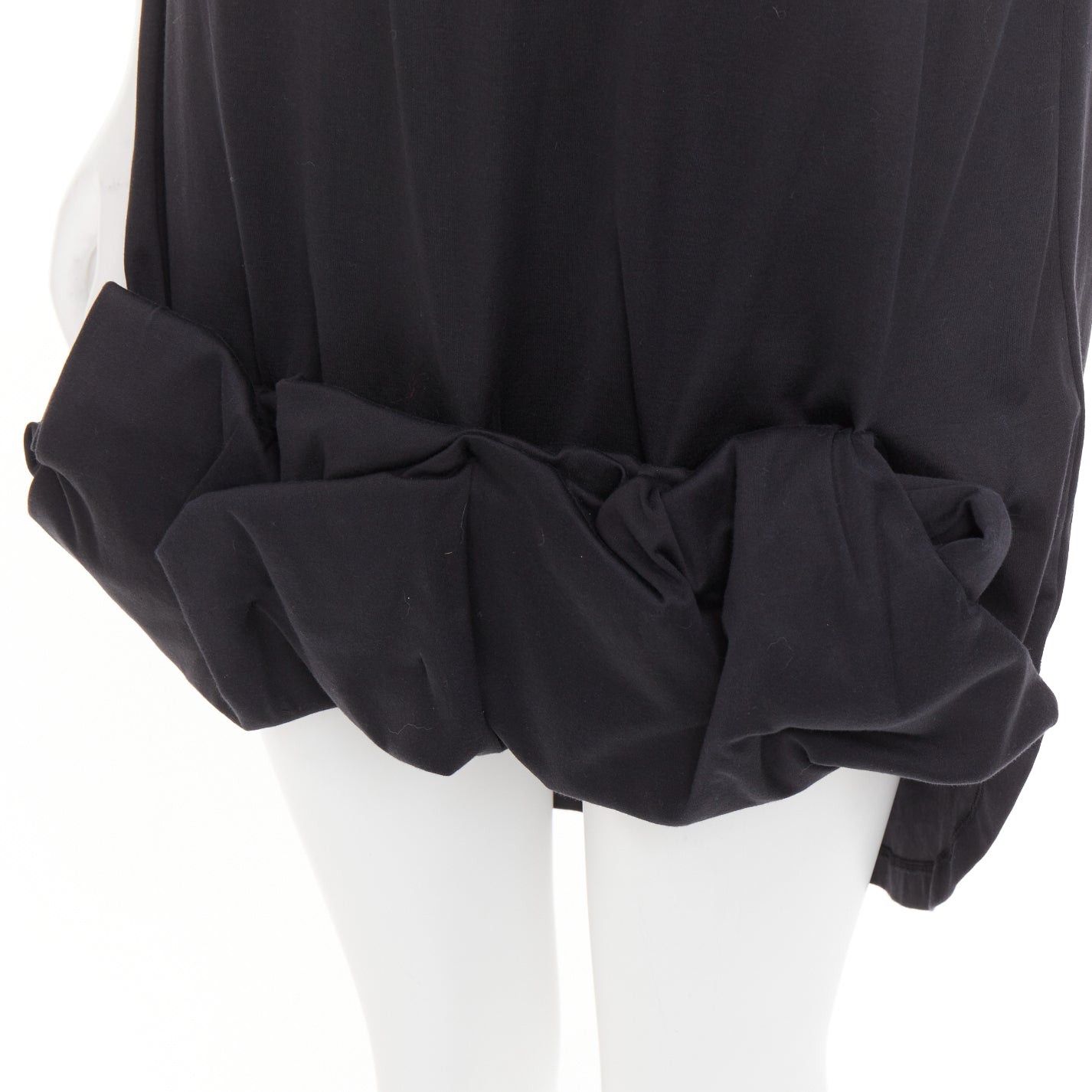 Maison Margiela MAISON MARTIN MARGIELA 2001 Vintage black cotton deconstructed ruched bubble hem mini dress M Size M / US 6-8 / IT 42-44 - 2 Thumbnail