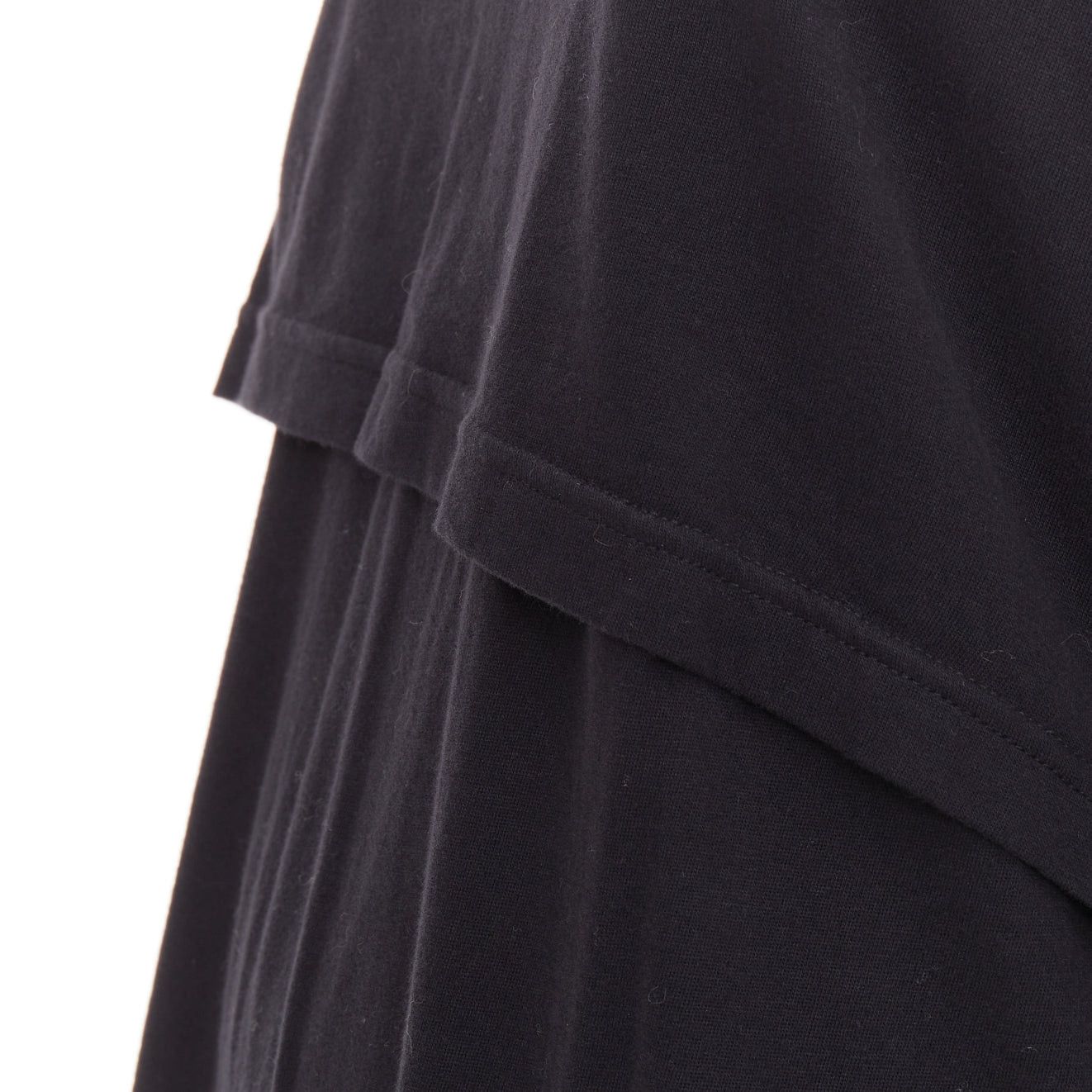 Ann Demeulemeester ANN DEMEULEMEESTER black cotton layered asymmetric hi-low trailing midi dress FR38 M Size M / US 6-8 / IT 42-44 - 7 Thumbnail