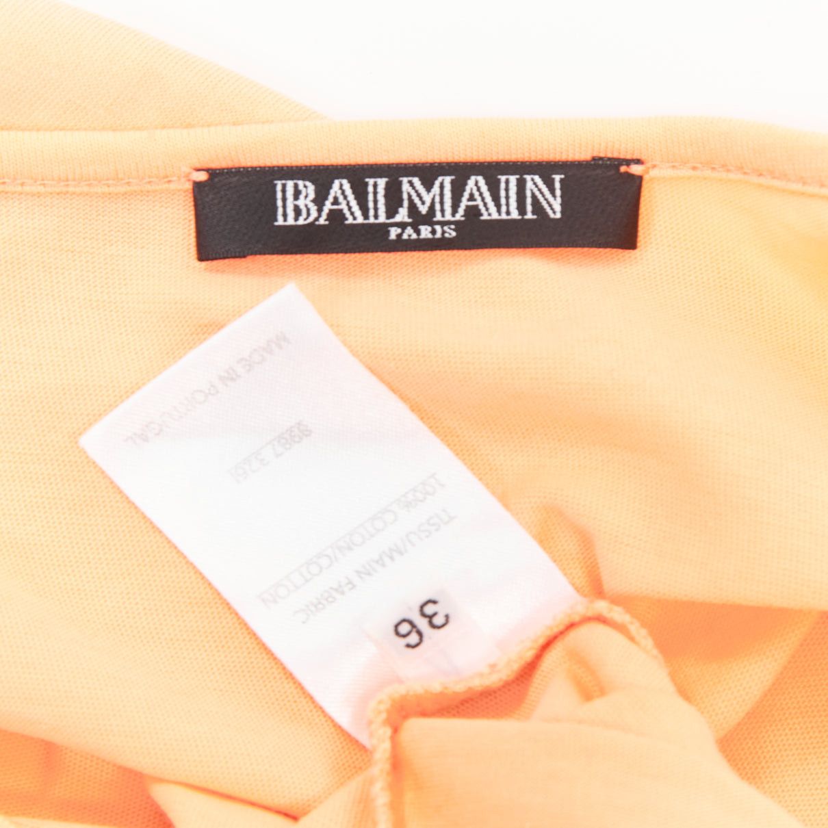 Balmain BALMAIN peach pink gold foil logo buttons shoulder sleeveless tshirt FR36 S Size S / US 4 / IT 40 - 9 Thumbnail