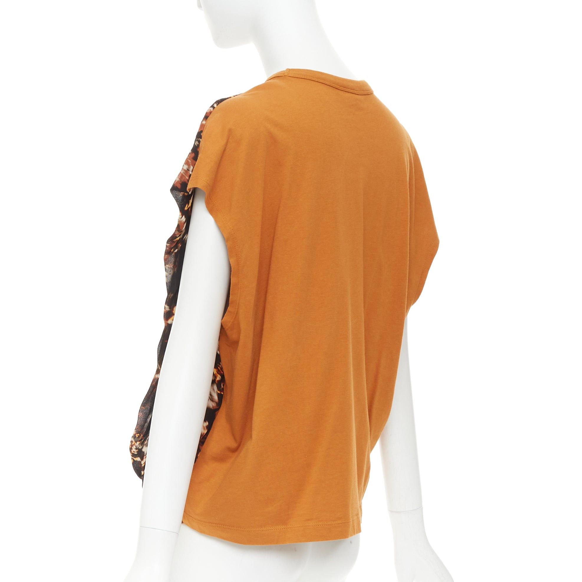 Dries Van Noten DRIES VAN NOTEN 2021 Hernet brown black cotton blurry floral print cap sleeve sweater S Size S / US 4 / IT 40 - 6 Thumbnail