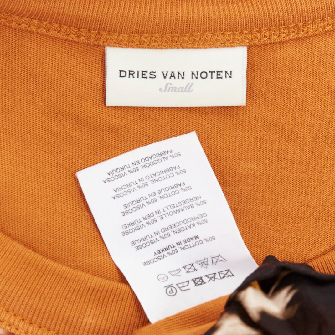Dries Van Noten DRIES VAN NOTEN 2021 Hernet brown black cotton blurry floral print cap sleeve sweater S Size S / US 4 / IT 40 - 8 Thumbnail