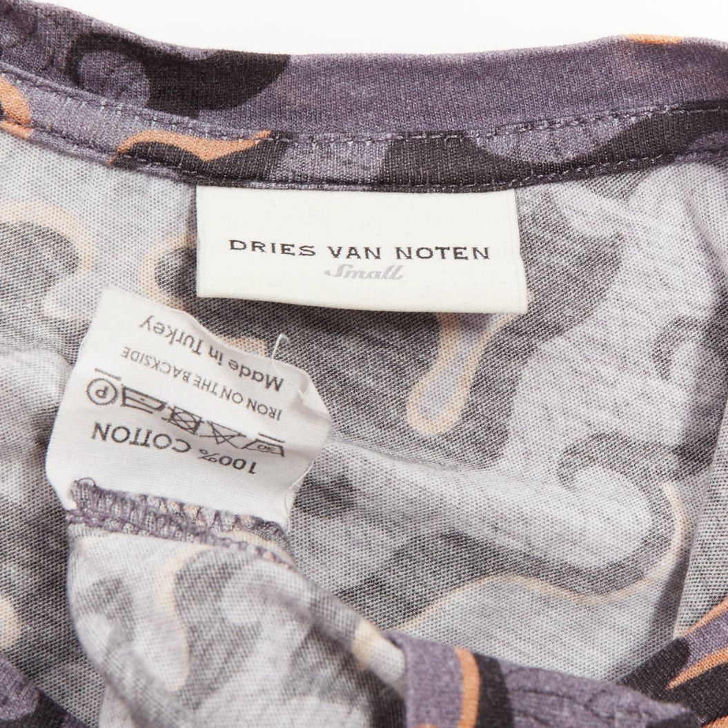 Dries Van Noten DRIES VAN NOTEN 2013 purple orange oriental cloud print felt applique tshirt S Size S / US 4 / IT 40 - 8 Thumbnail
