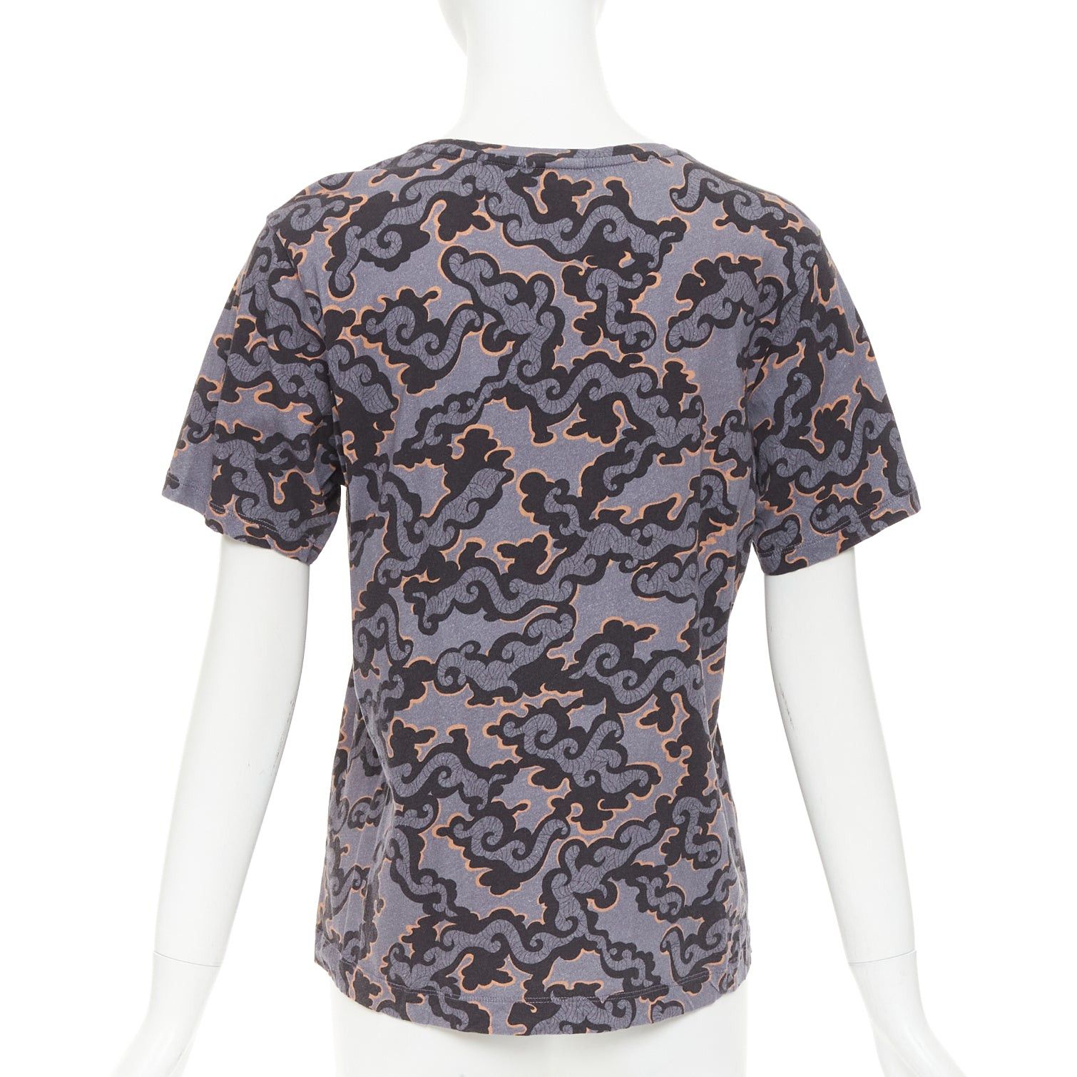 Dries Van Noten DRIES VAN NOTEN 2013 purple orange oriental cloud print felt applique tshirt S Size S / US 4 / IT 40 - 5 Thumbnail