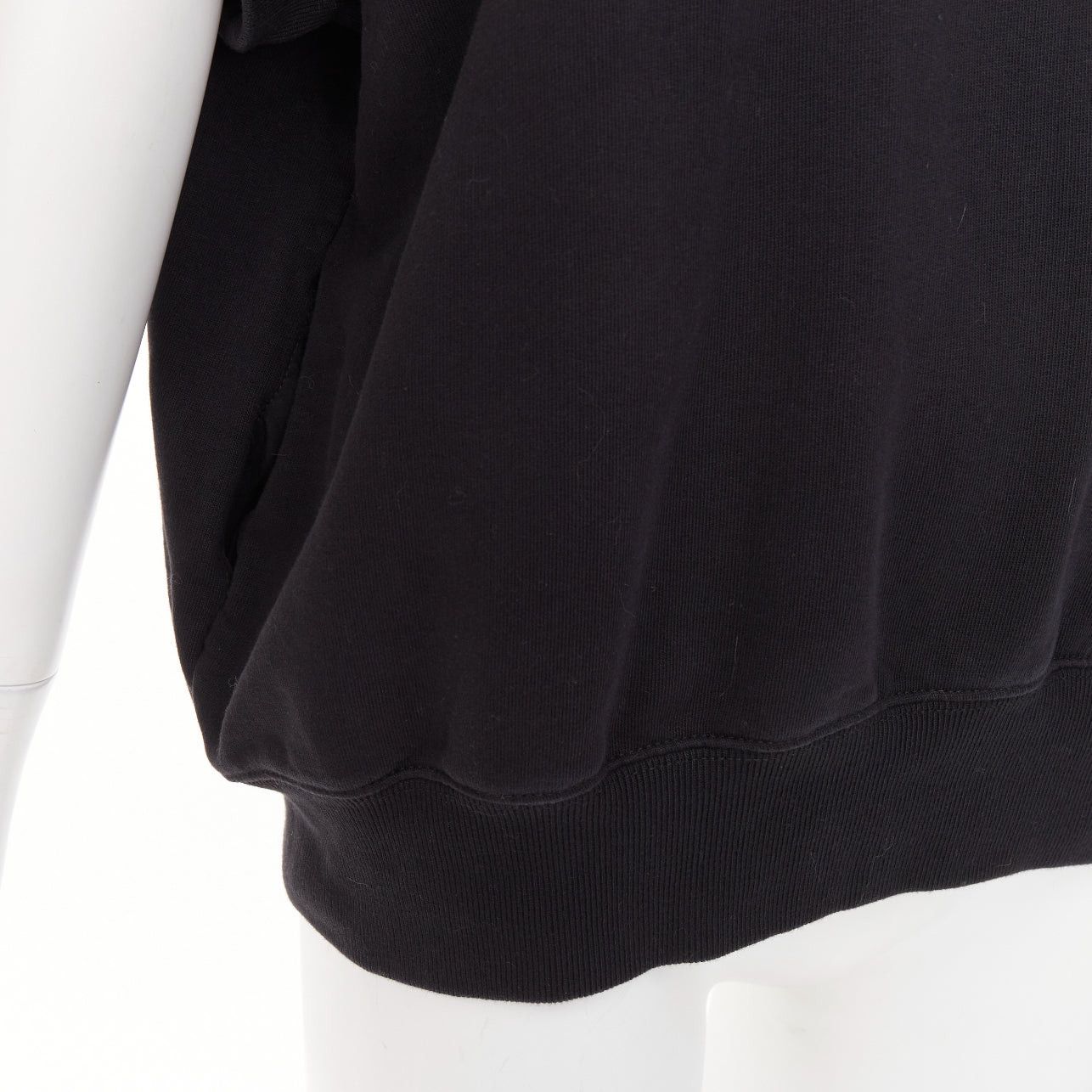 Dries Van Noten DRIES VAN NOTEN black cotton mock neck dolman short sleeves boxy sweatshirt XS Size XS / US 0-2 / IT 36-38 - 7 Thumbnail