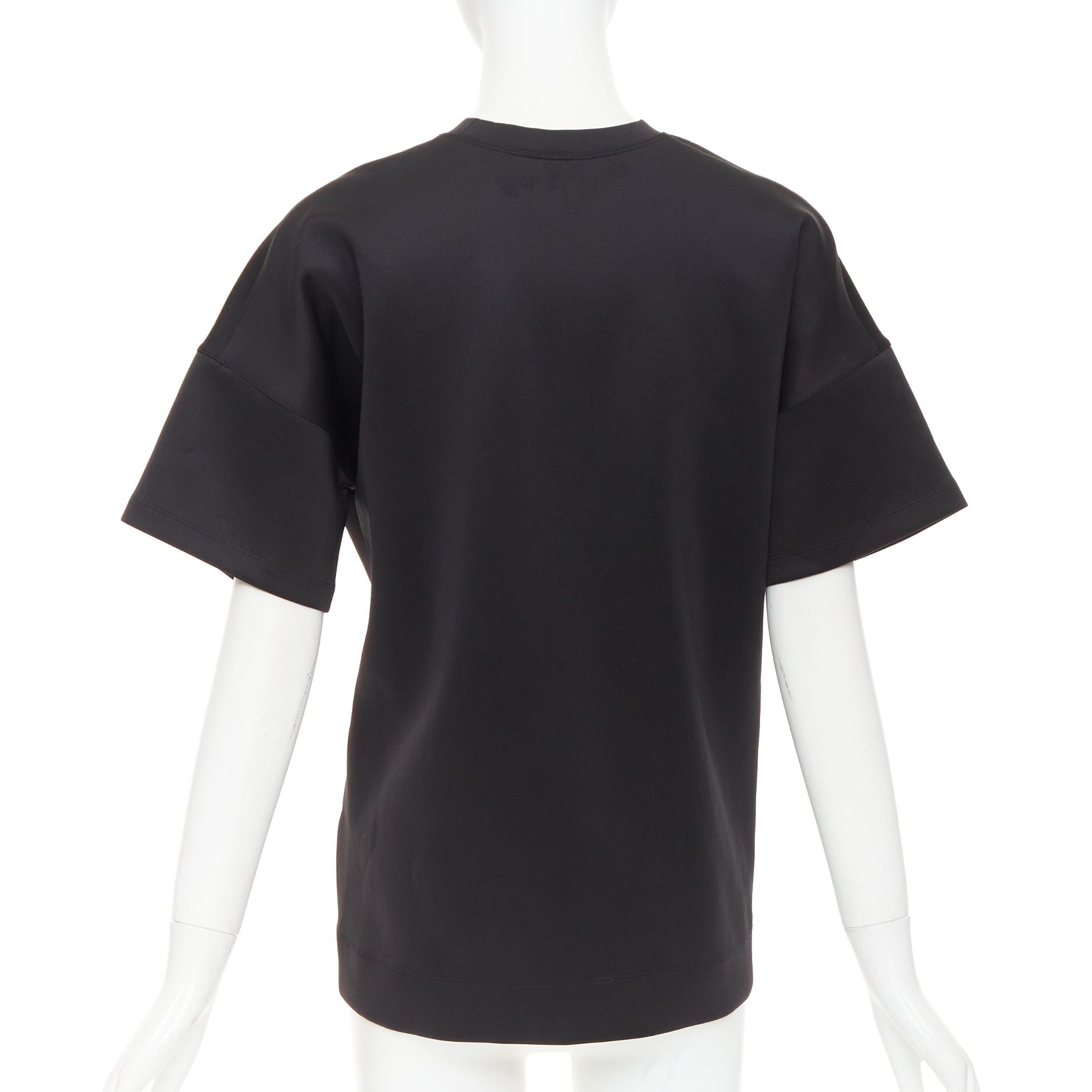 Balenciaga BALENCIAGA 2015 Runway black neoprene pearl pin asymmetric draped boxy top S Size S / US 4 / IT 40 - 5 Thumbnail