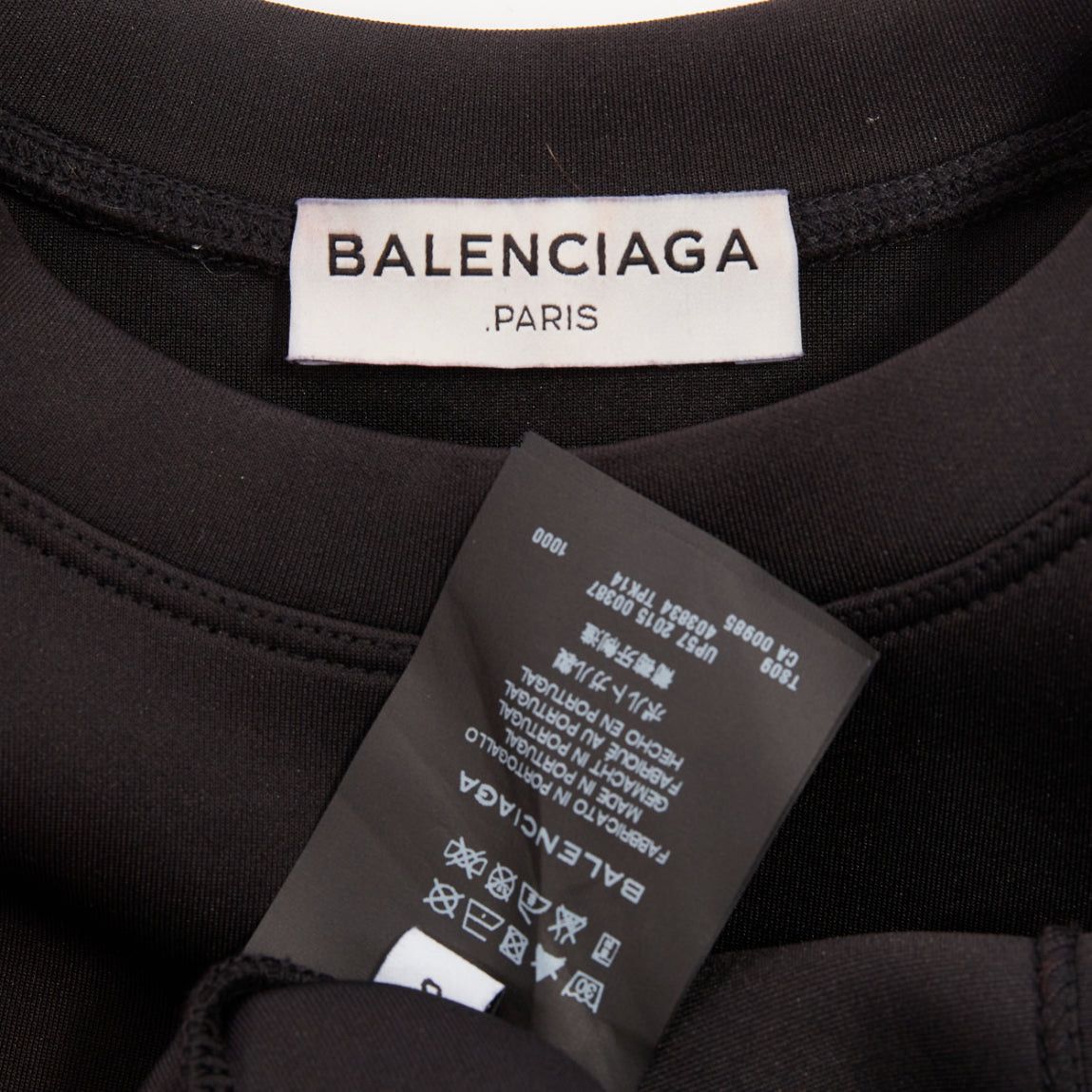 Balenciaga BALENCIAGA 2015 Runway black neoprene pearl pin asymmetric draped boxy top S Size S / US 4 / IT 40 - 8 Thumbnail