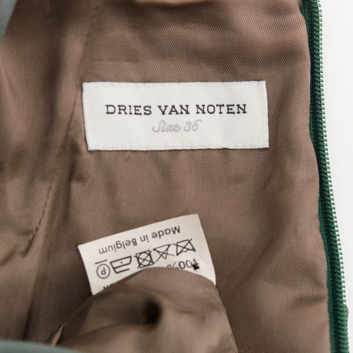 Dries Van Noten DRIES VAN NOTEN 2017 Runway green taffeta darted neck flutter sleeve boxy top FR36 S Size S / US 4 / IT 40 - 8 Thumbnail