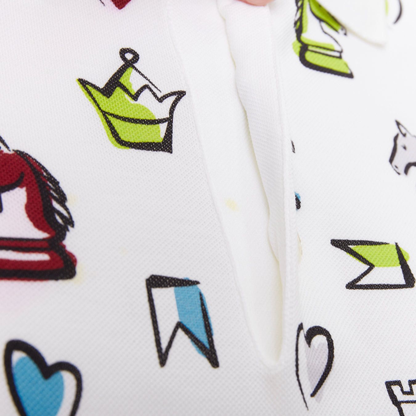 Hermes HERMES 2022 white multicolor animal chess print playgrounds cotton polo shirt S Size S / US 4 / IT 40 - 2 Thumbnail