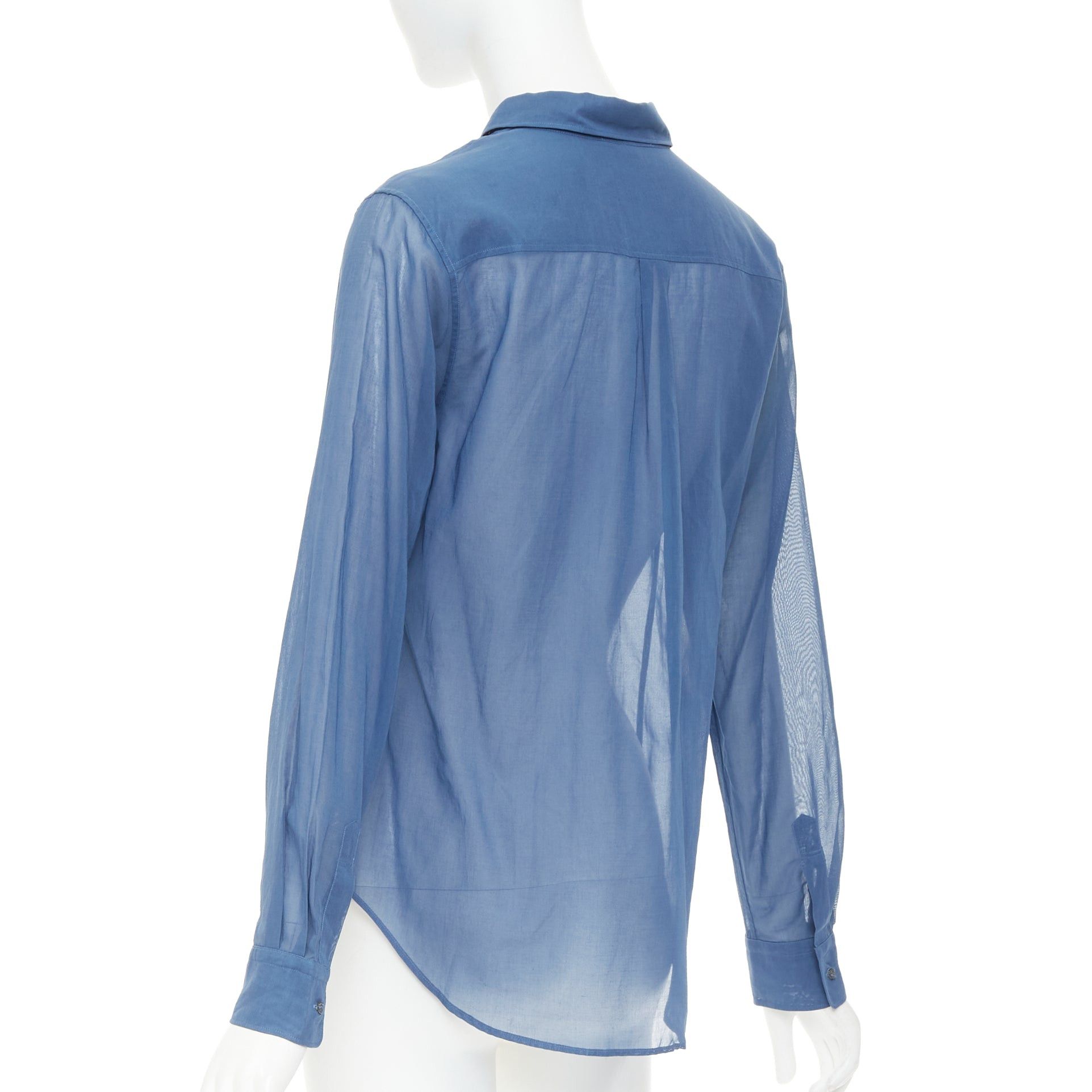 Jil Sander JIL SANDER 2011 Raf Simons blue cotton sheer patch pocket shirt FR36 S Size S / US 4 / IT 40 - 6 Thumbnail