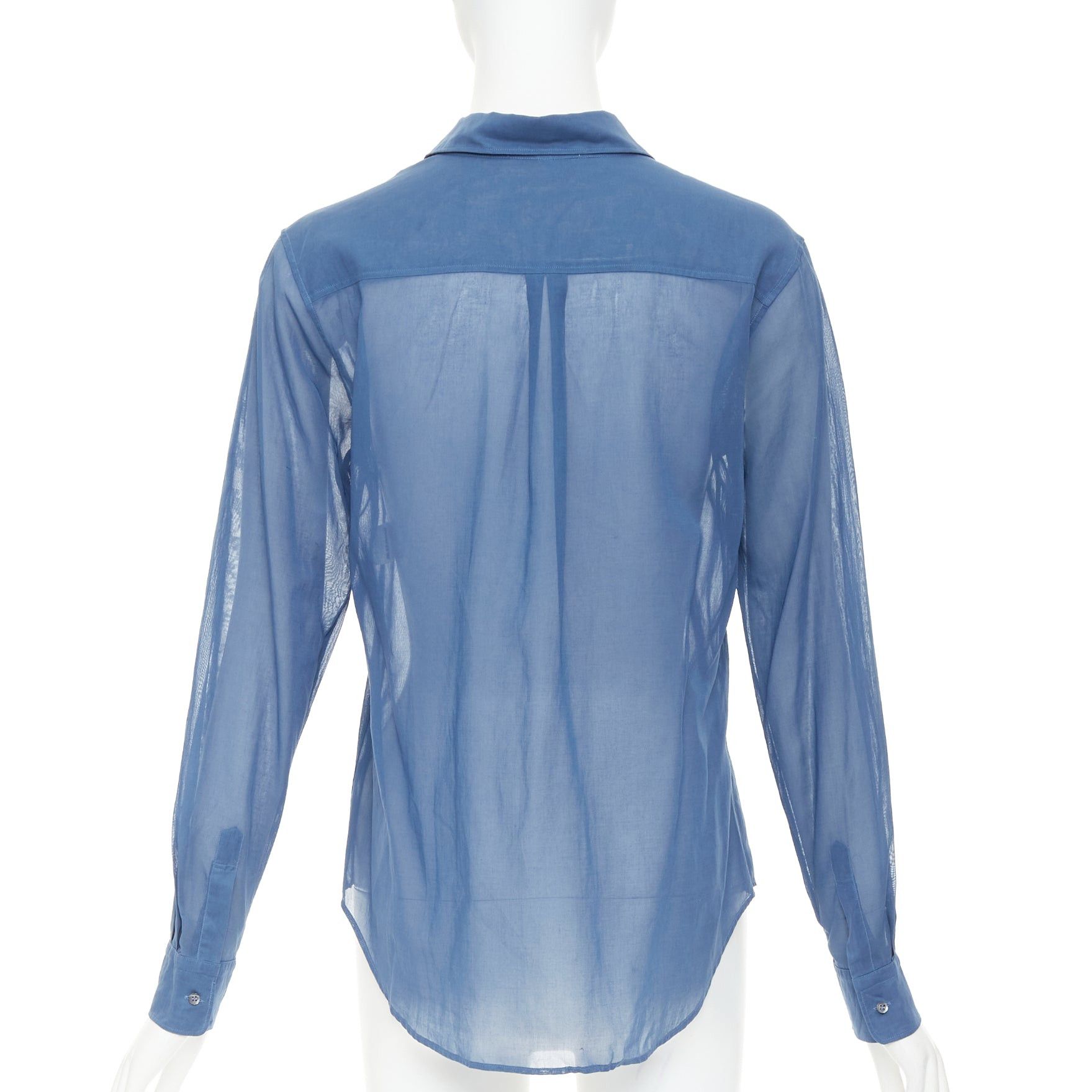 Jil Sander JIL SANDER 2011 Raf Simons blue cotton sheer patch pocket shirt FR36 S Size S / US 4 / IT 40 - 5 Thumbnail