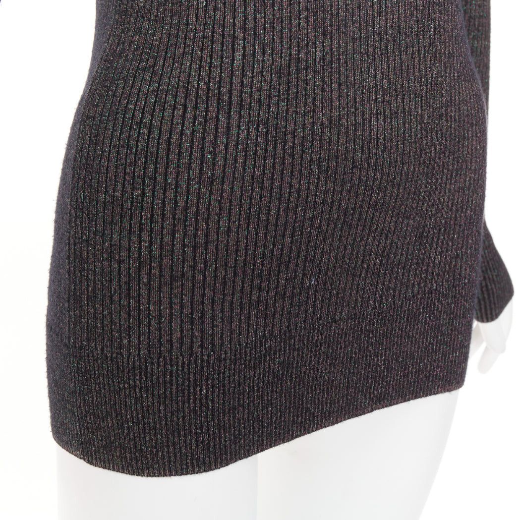 Dries Van Noten DRIES VAN NOTEN metallic green lurex viscose blend ribbed turtleneck sweater M Size M / US 6-8 / IT 42-44 - 7 Thumbnail