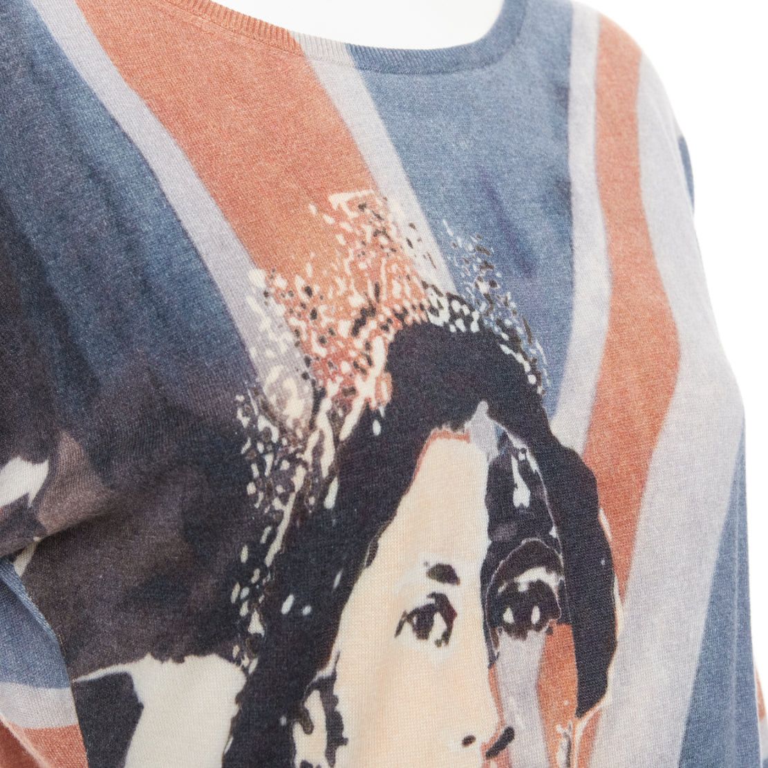 Alexander McQueen ALEXANDER MCQUEEN 2008 Runway Queen Elizabeth Portrait Union Jack cashmere sweater S Size S / US 4 / IT 40 - 6 Thumbnail