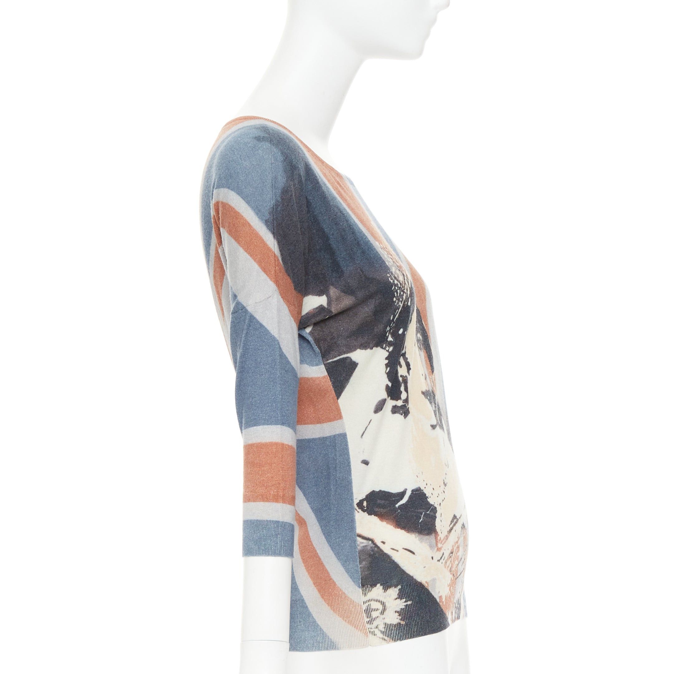 Alexander McQueen ALEXANDER MCQUEEN 2008 Runway Queen Elizabeth Portrait Union Jack cashmere sweater S Size S / US 4 / IT 40 - 3 Thumbnail
