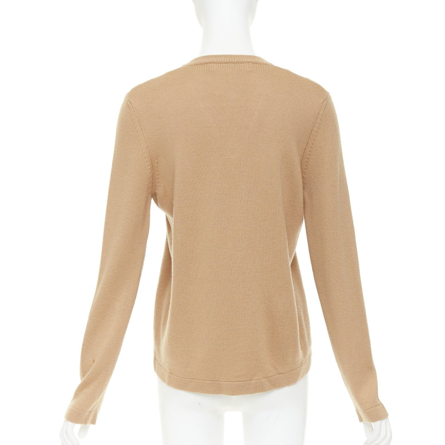 Marni MARNI yellow beige tan virgin wool blend colorblock panel V neck sweater IT42 M Size M / US 6-8 / IT 42-44 - 5 Thumbnail